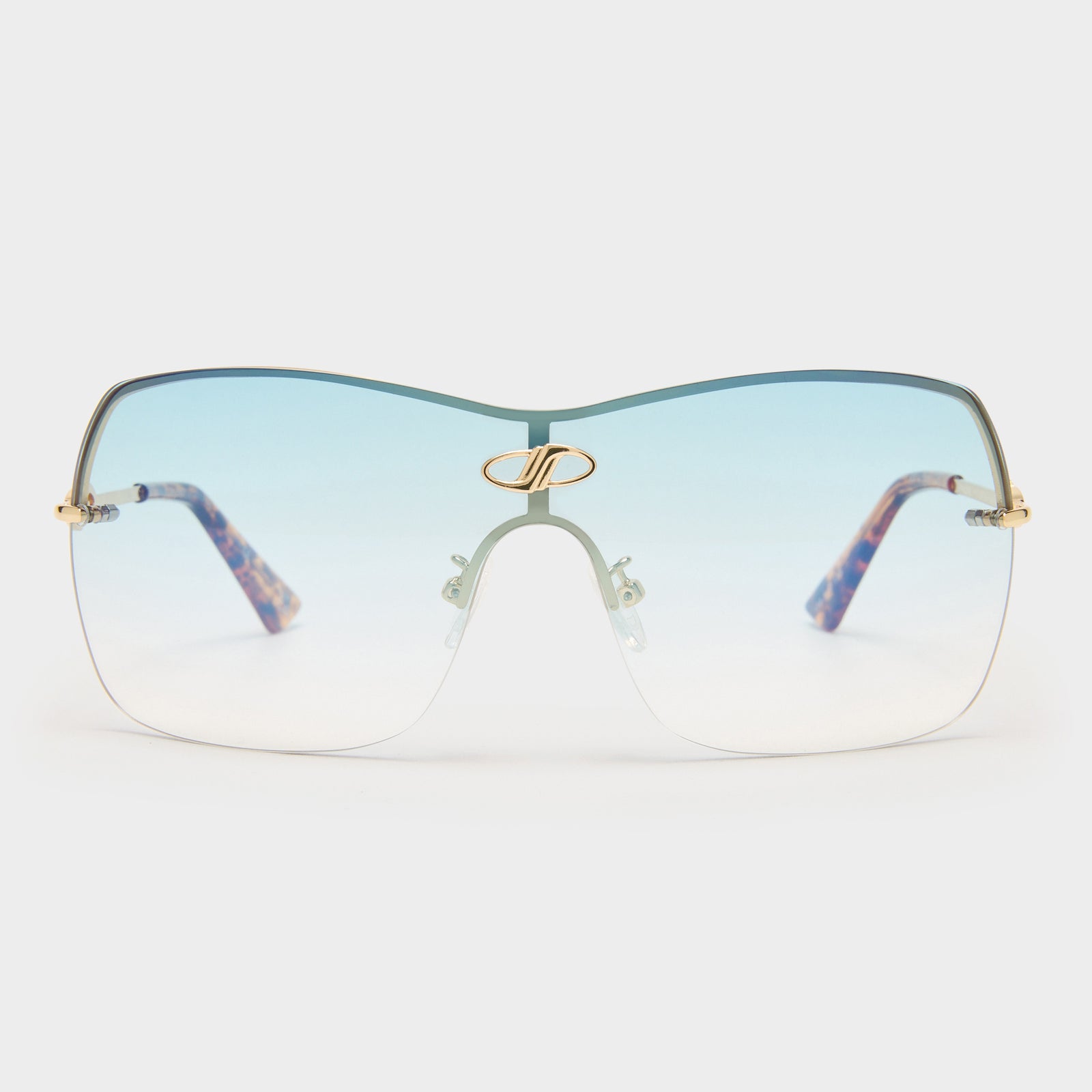 Parallel Universe Gold Female Shield Sunglasses | Le Specs