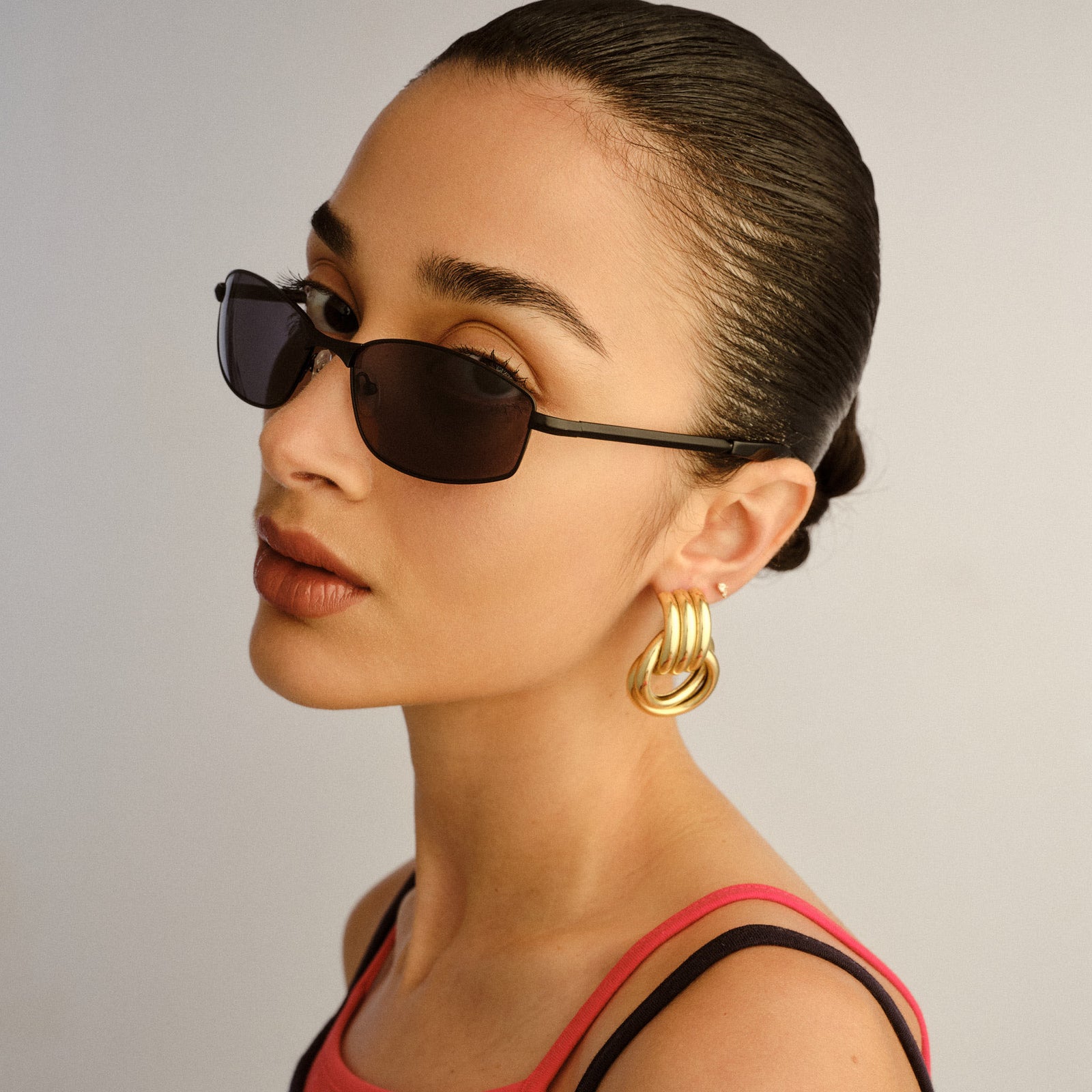 Star Beam Matte Black Uni-Sex Wrap Sunglasses | Le Specs