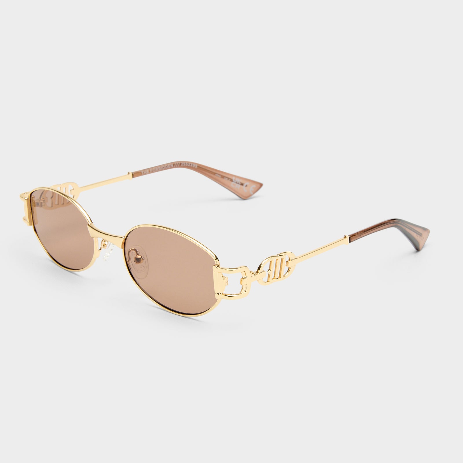 The Forbidden Gold Uni-Sex Oval Sunglasses | Le Specs