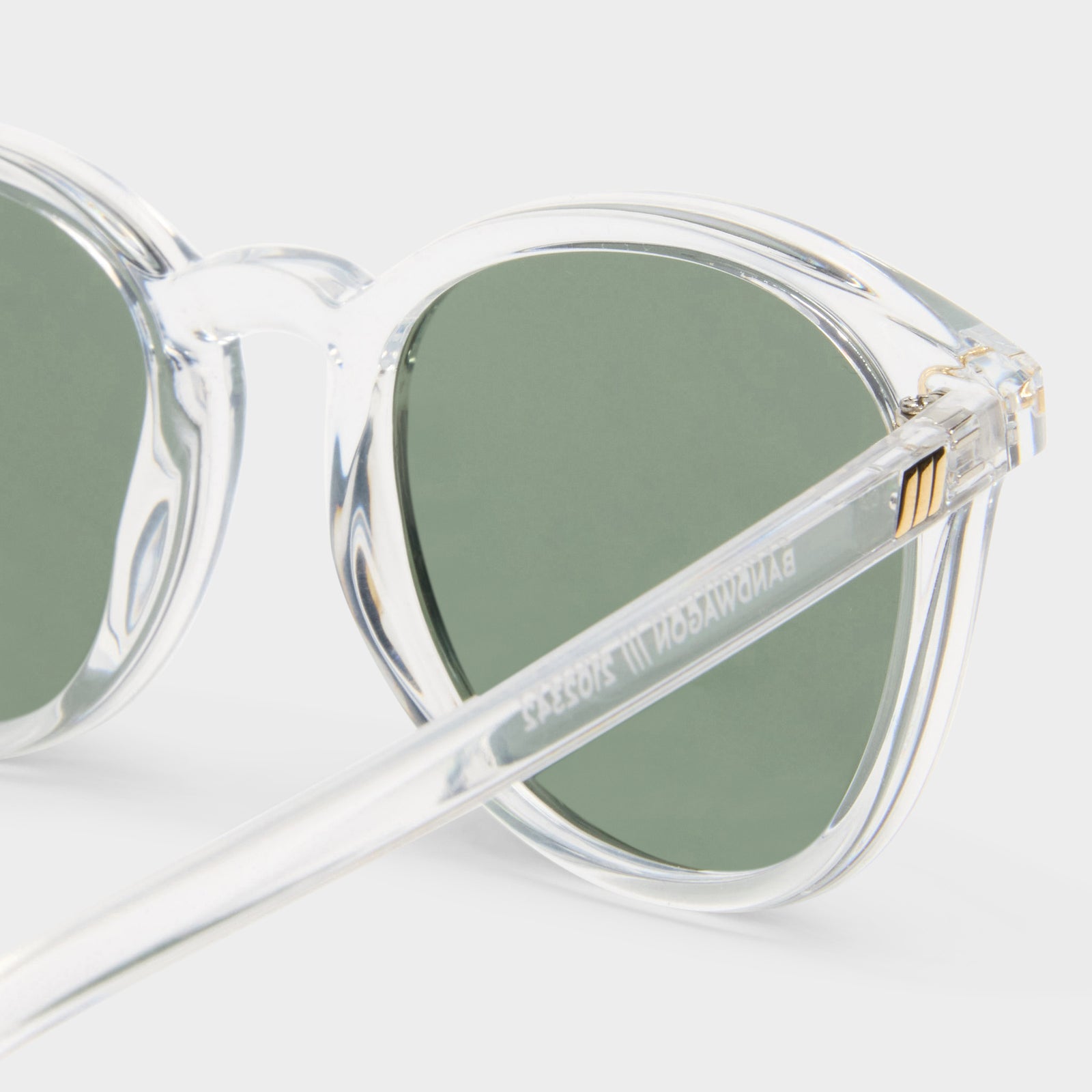 Bandwagon Crystal Clear Uni-Sex Round Sunglasses | Le Specs