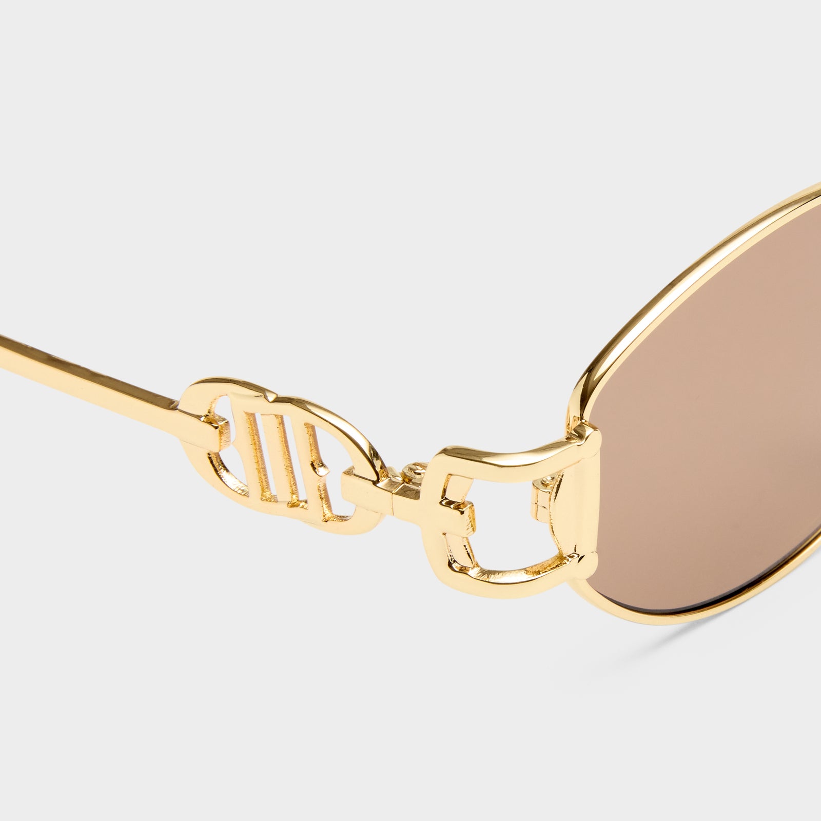 The Forbidden Gold Uni-Sex Oval Sunglasses | Le Specs