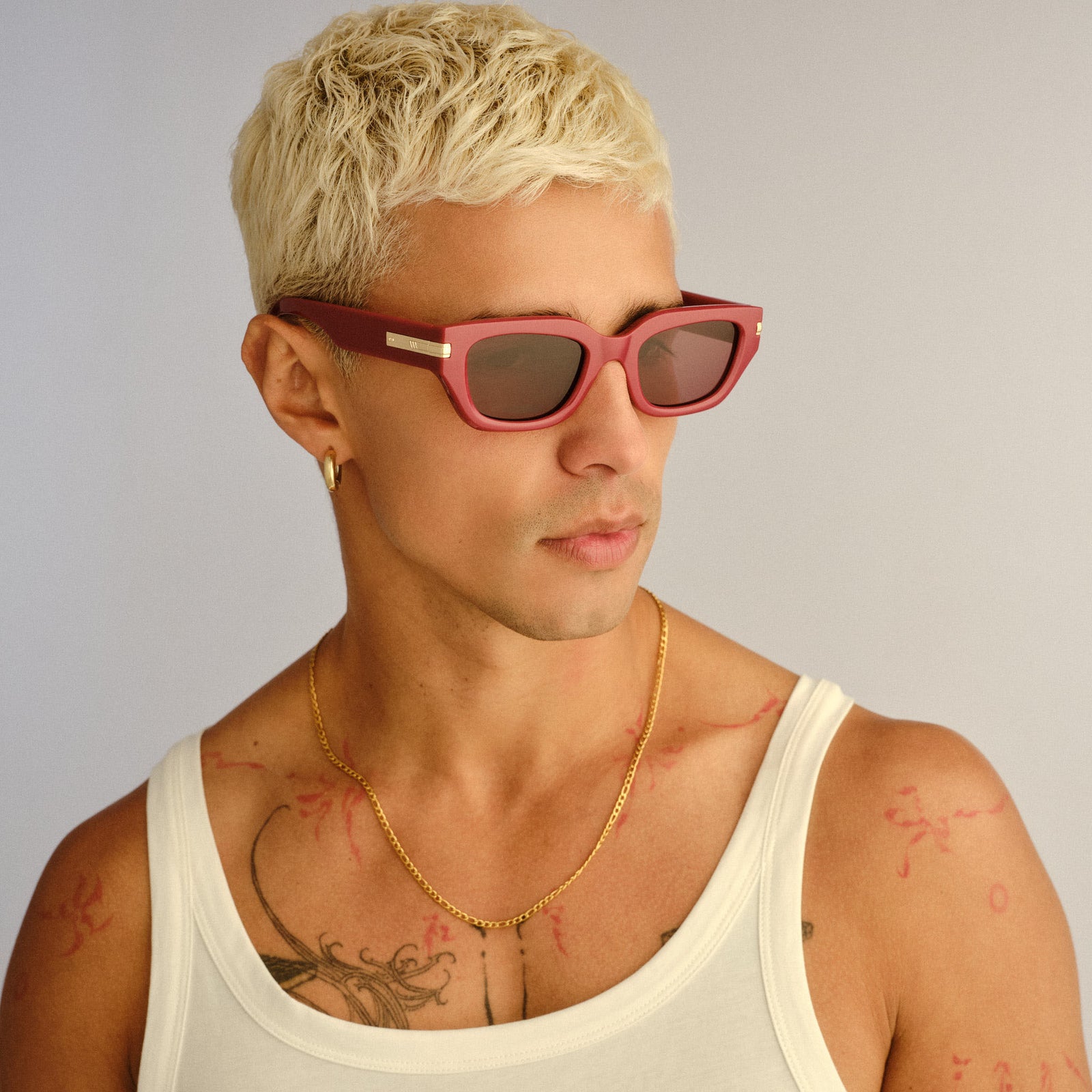 Cubito + Burgundy Uni-Sex D-Frame Sunglasses | Le Specs