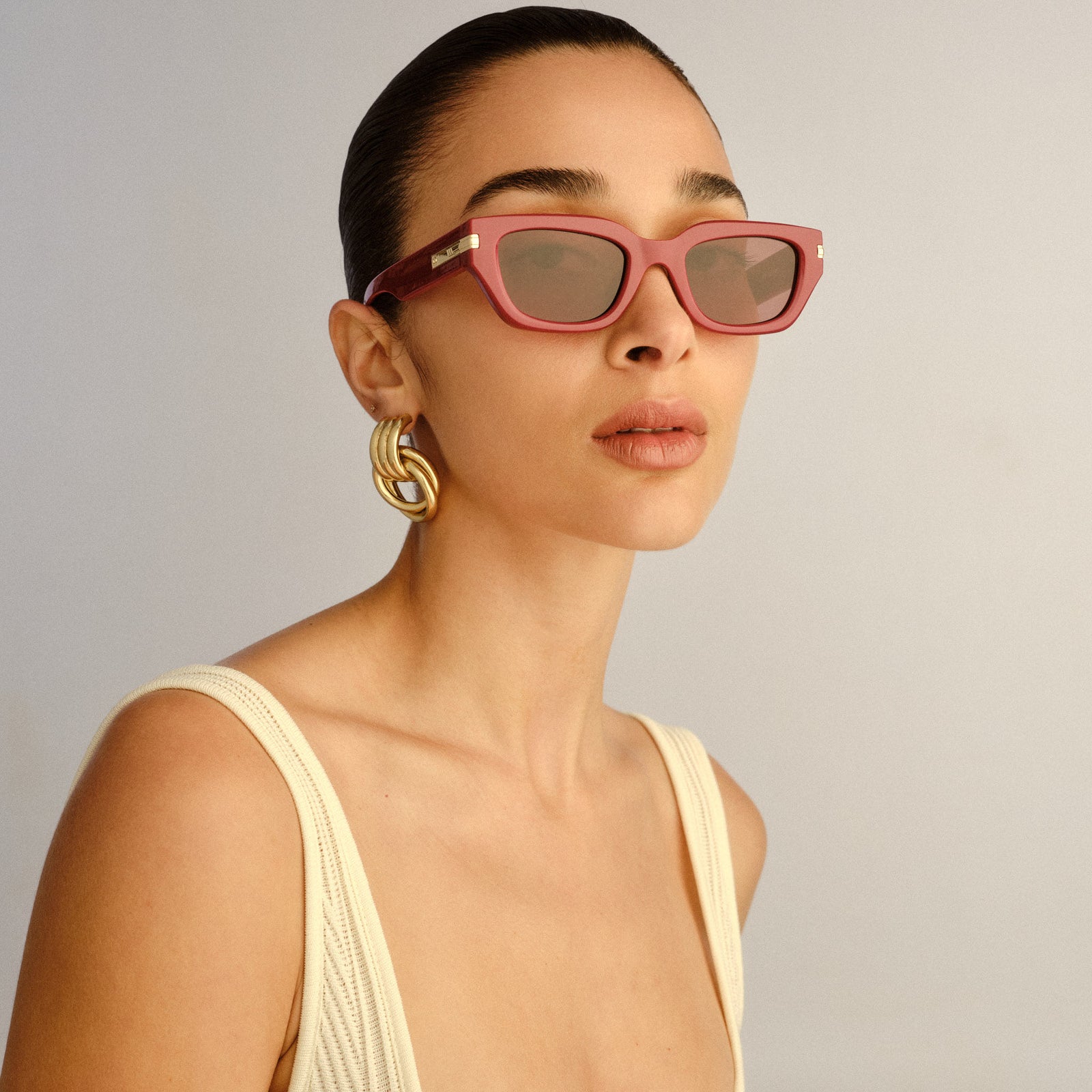 Cubito + Burgundy Uni-Sex D-Frame Sunglasses | Le Specs