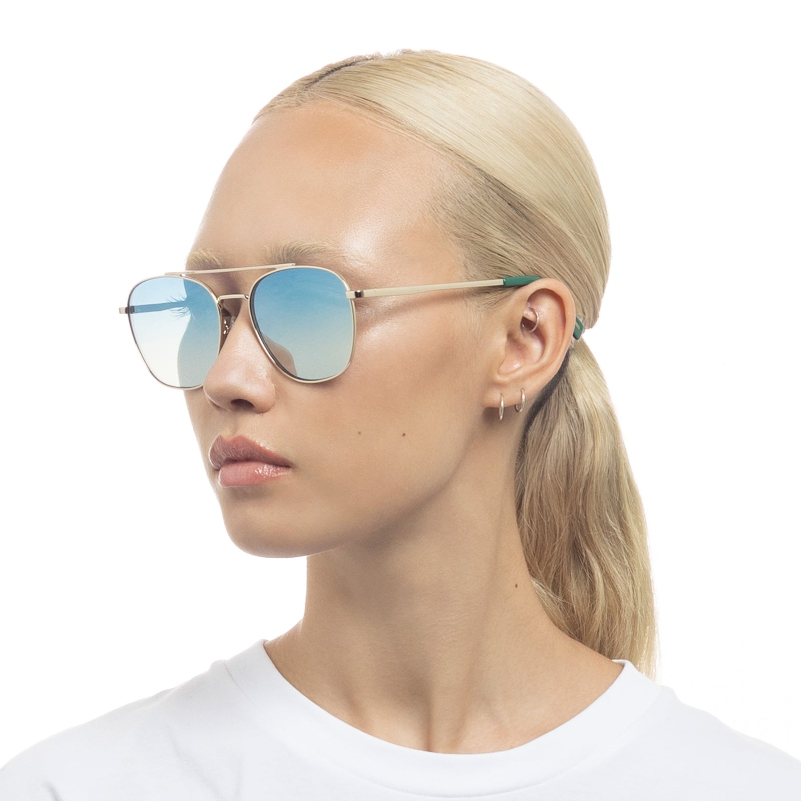 Metaphor Gold Uni-Sex Aviator Sunglasses | Le Specs