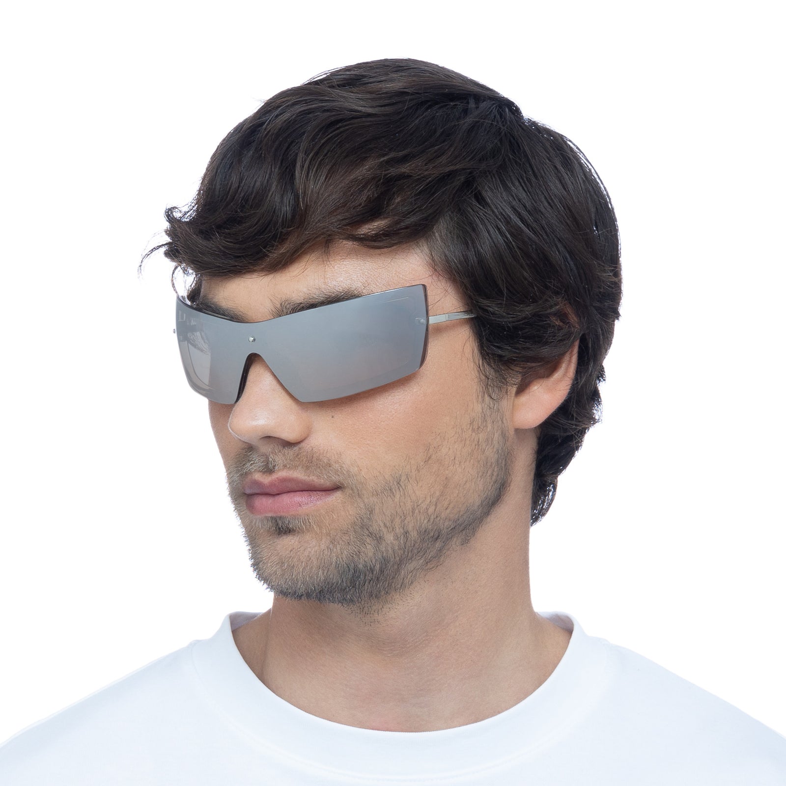 The Bodyguard Smoke Silver Uni-Sex Wrap Sunglasses | Le Specs