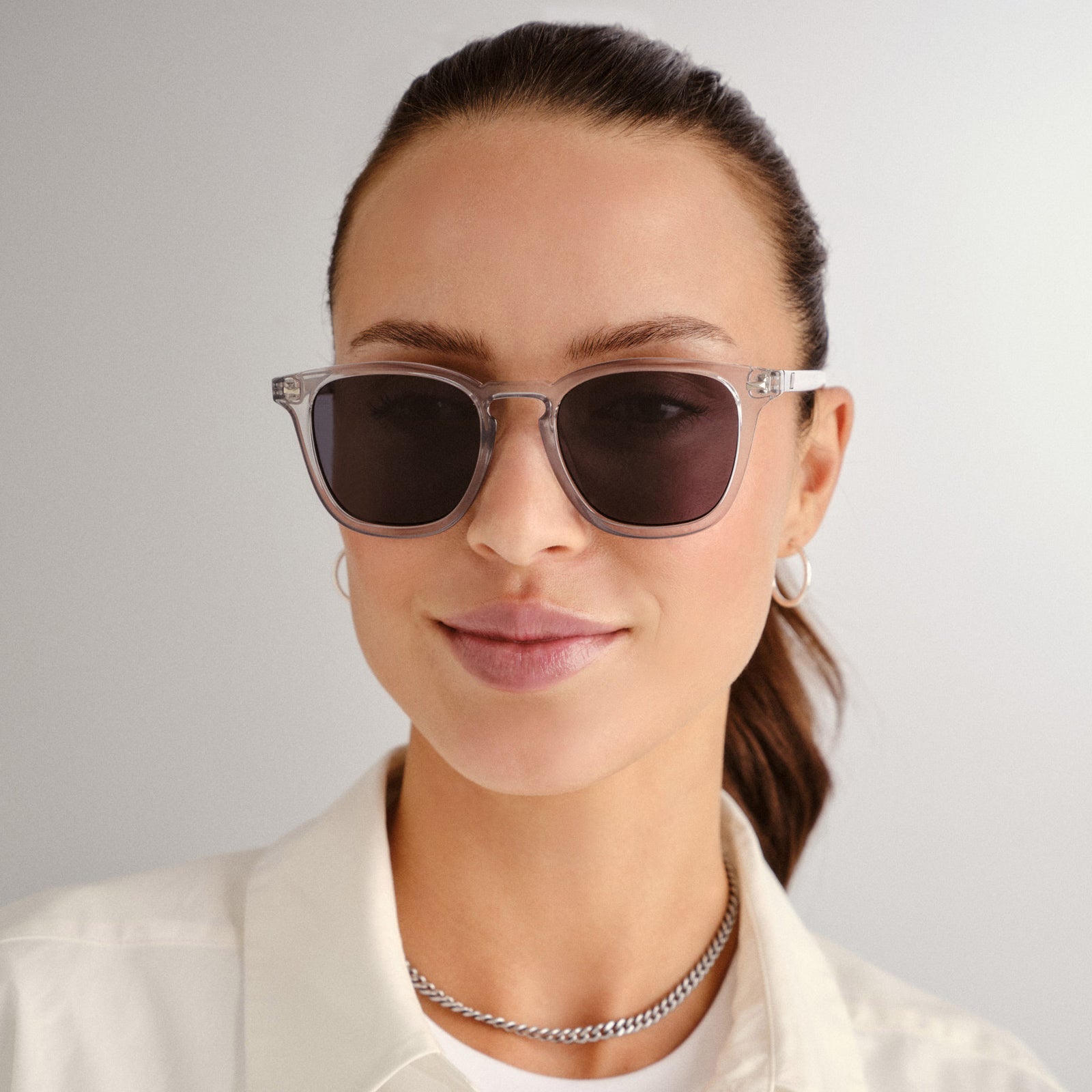No Biggie Pewter Uni-Sex Square Sunglasses | Le Specs