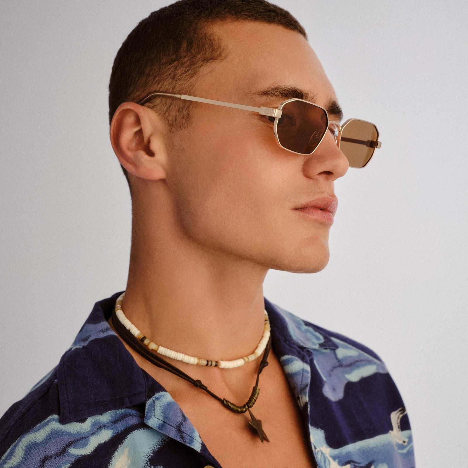 Mythic Gold Uni-Sex Square Sunglasses | Le Specs