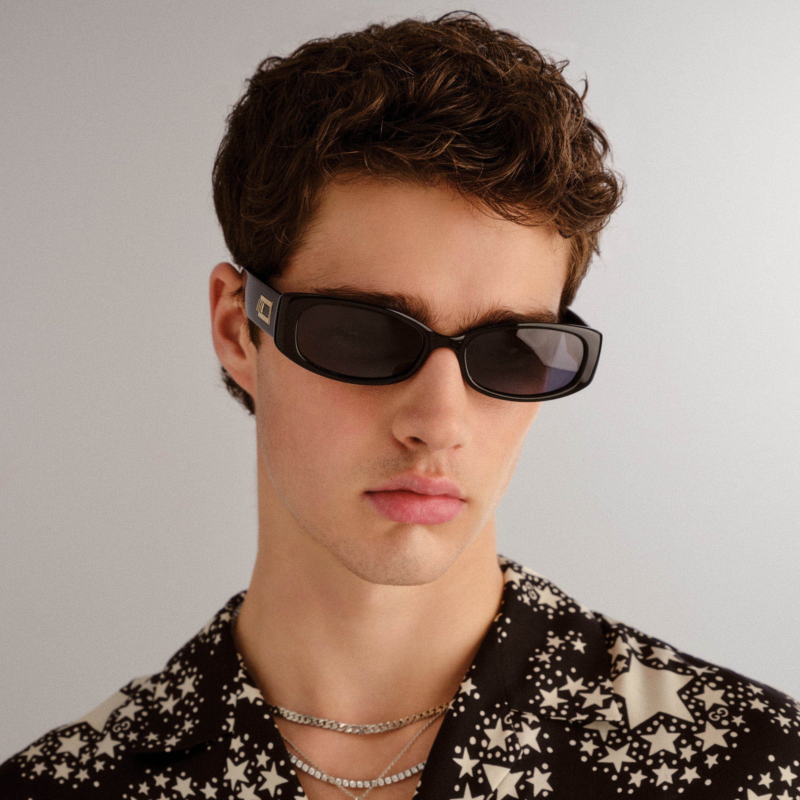 Starlight Black Uni-Sex Rectangle Sunglasses | Le Specs