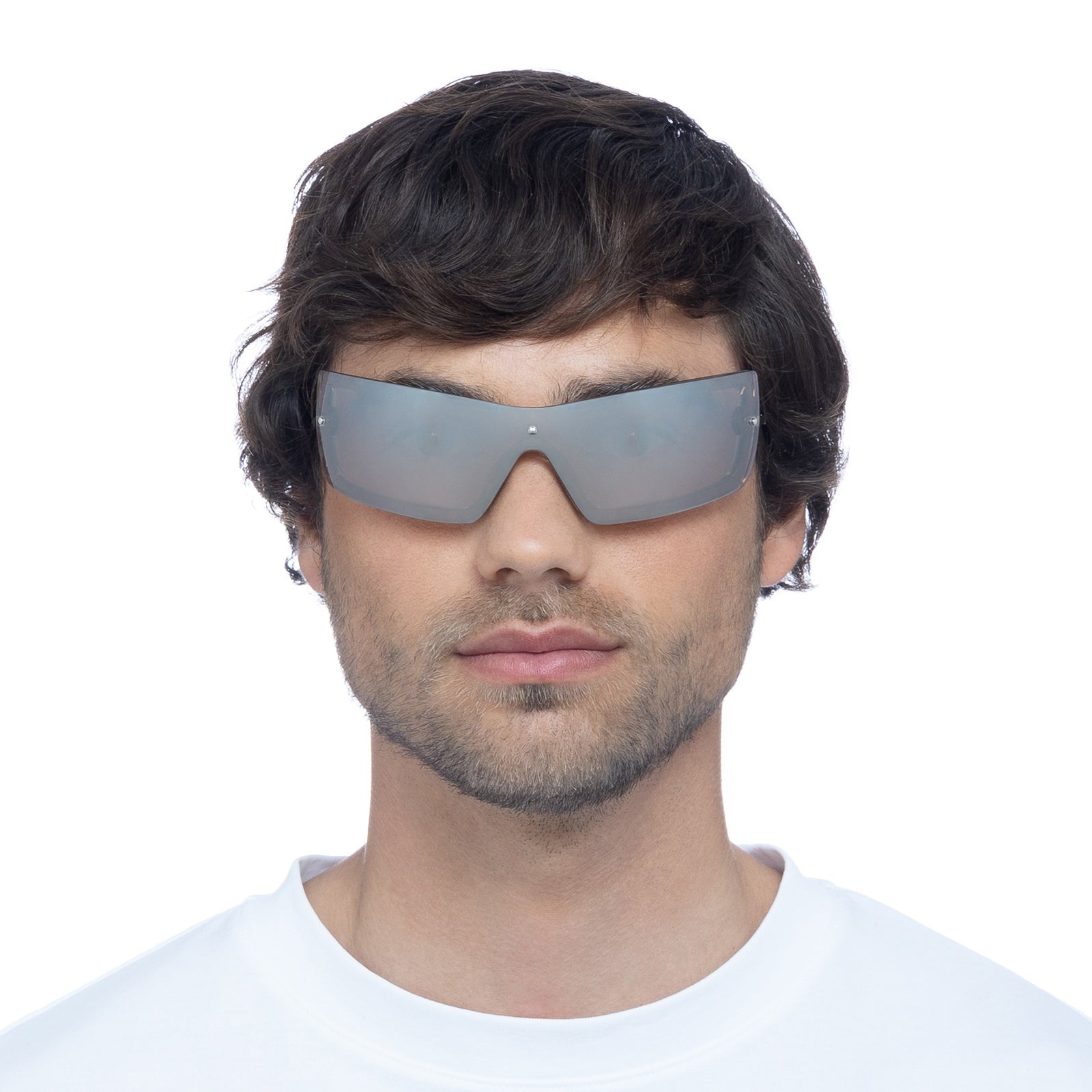 The Bodyguard Smoke Silver Uni-Sex Wrap Sunglasses | Le Specs