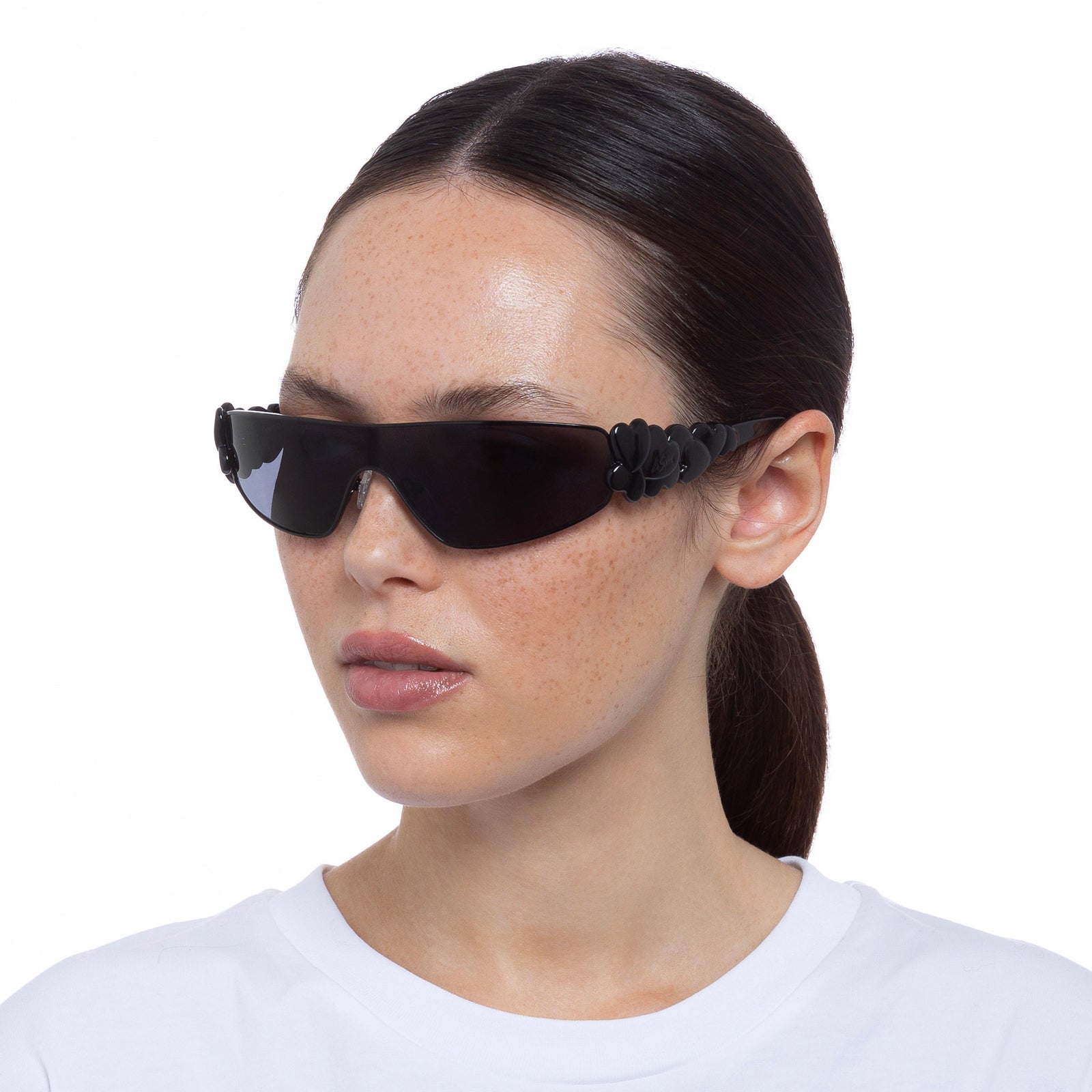 Temptress Black Female Shield Sunglasses | Le Specs