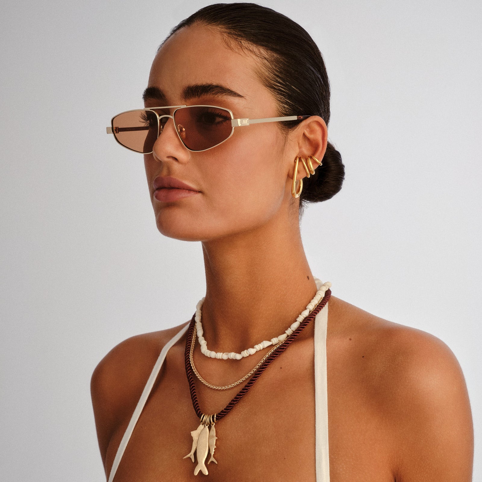 Treasure Gold Uni-Sex Aviator Sunglasses | Le Specs