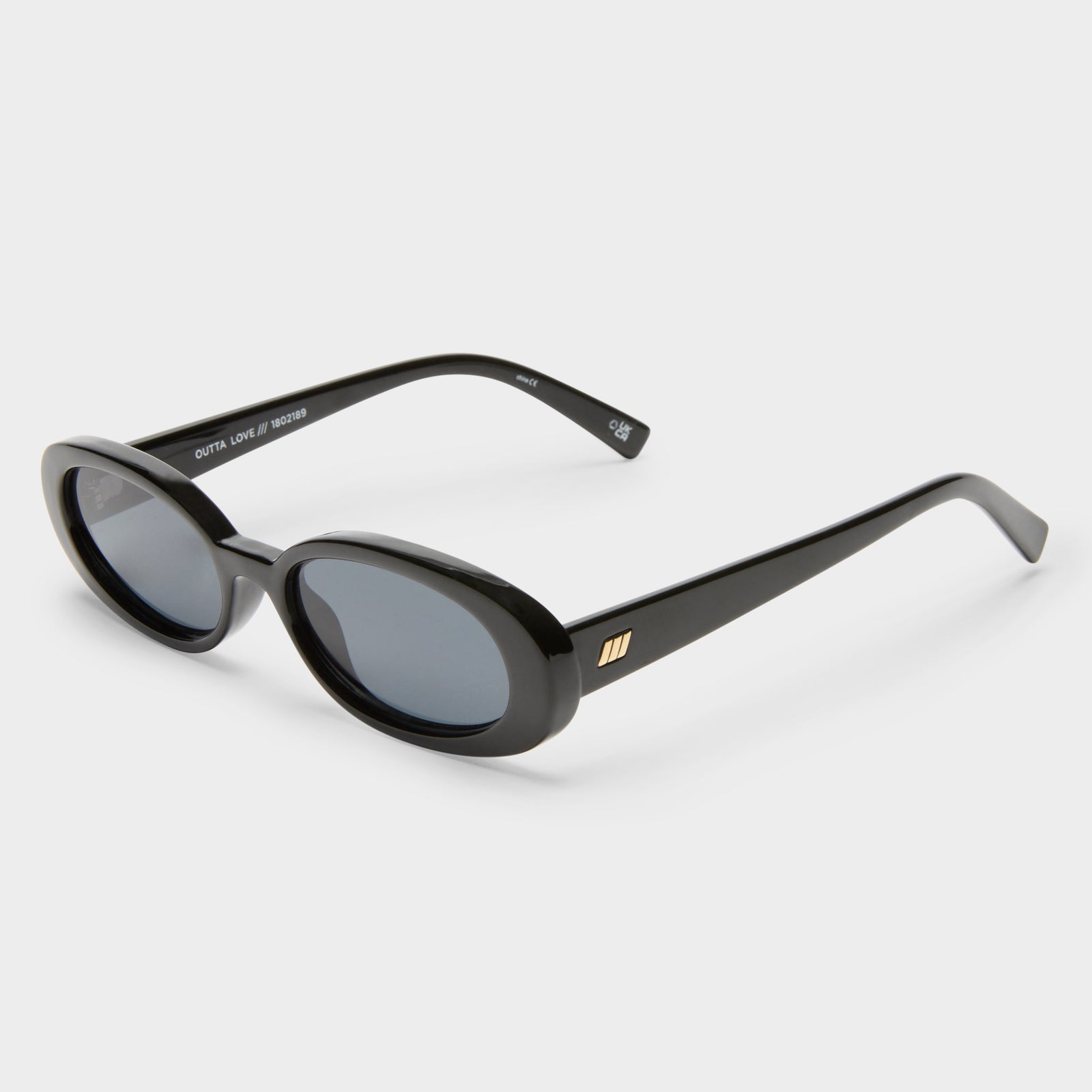 Outta Love Black Uni-Sex Oval Sunglasses | Le Specs