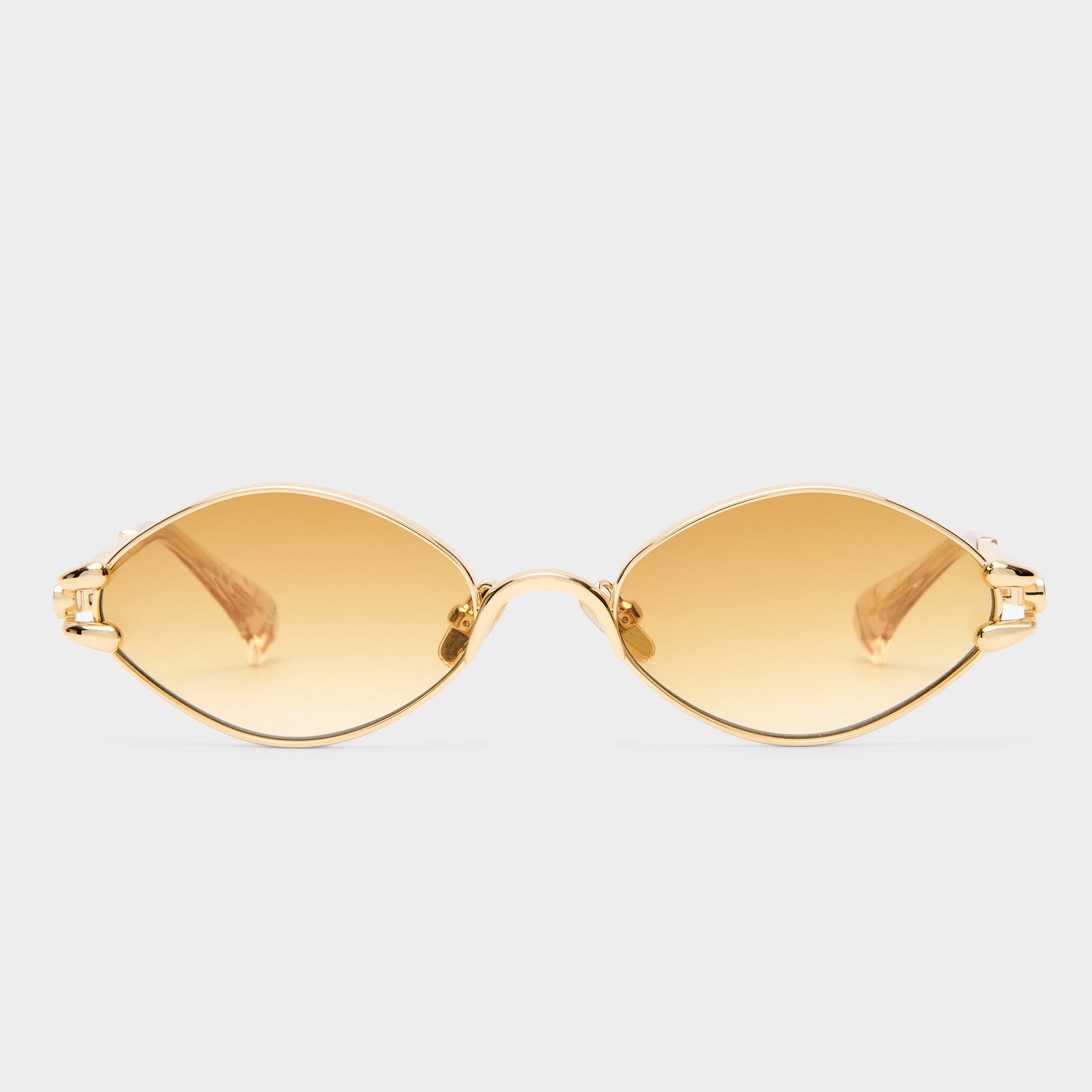 Numero Quince Gold Female Oval Sunglasses | Le Specs