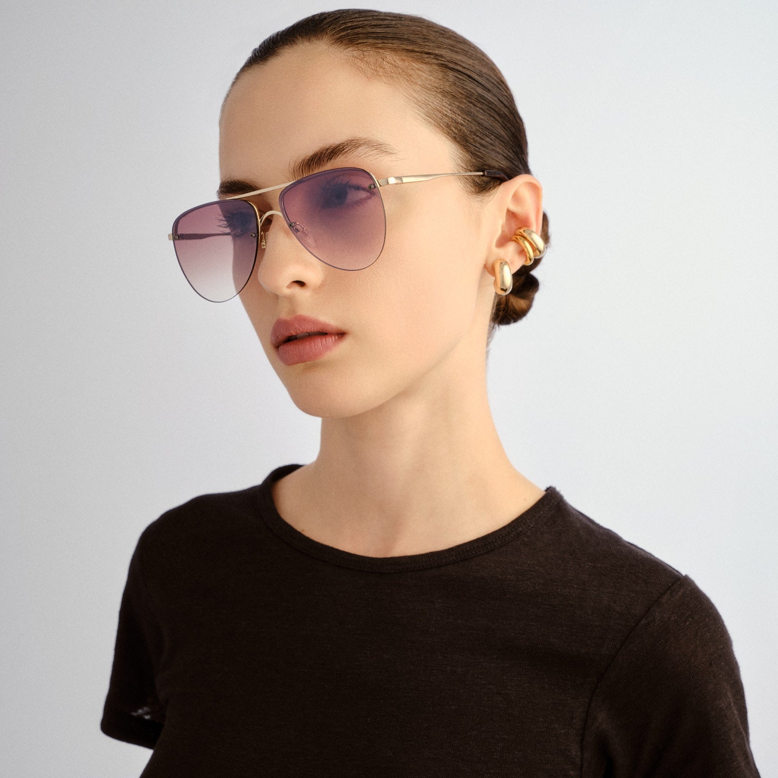 The Prince Gold Female Aviator Sunglasses | Le Specs