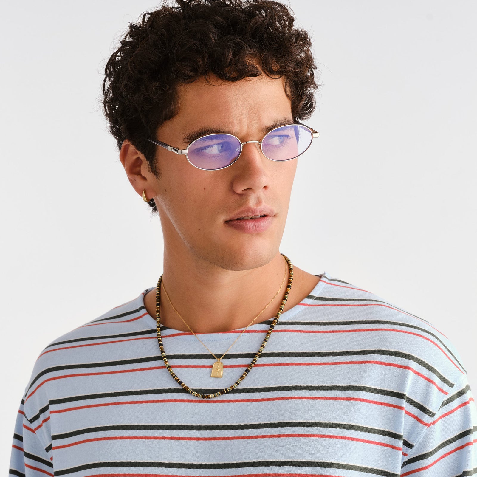 Icicle Silver Uni-Sex Oval Blue Light | Le Specs