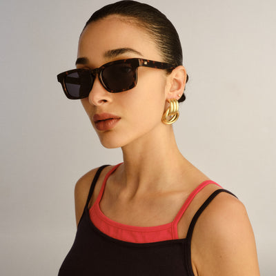 Iceberg Wide Fit Tokyo Tort Uni-Sex Square Sunglasses | Le Specs