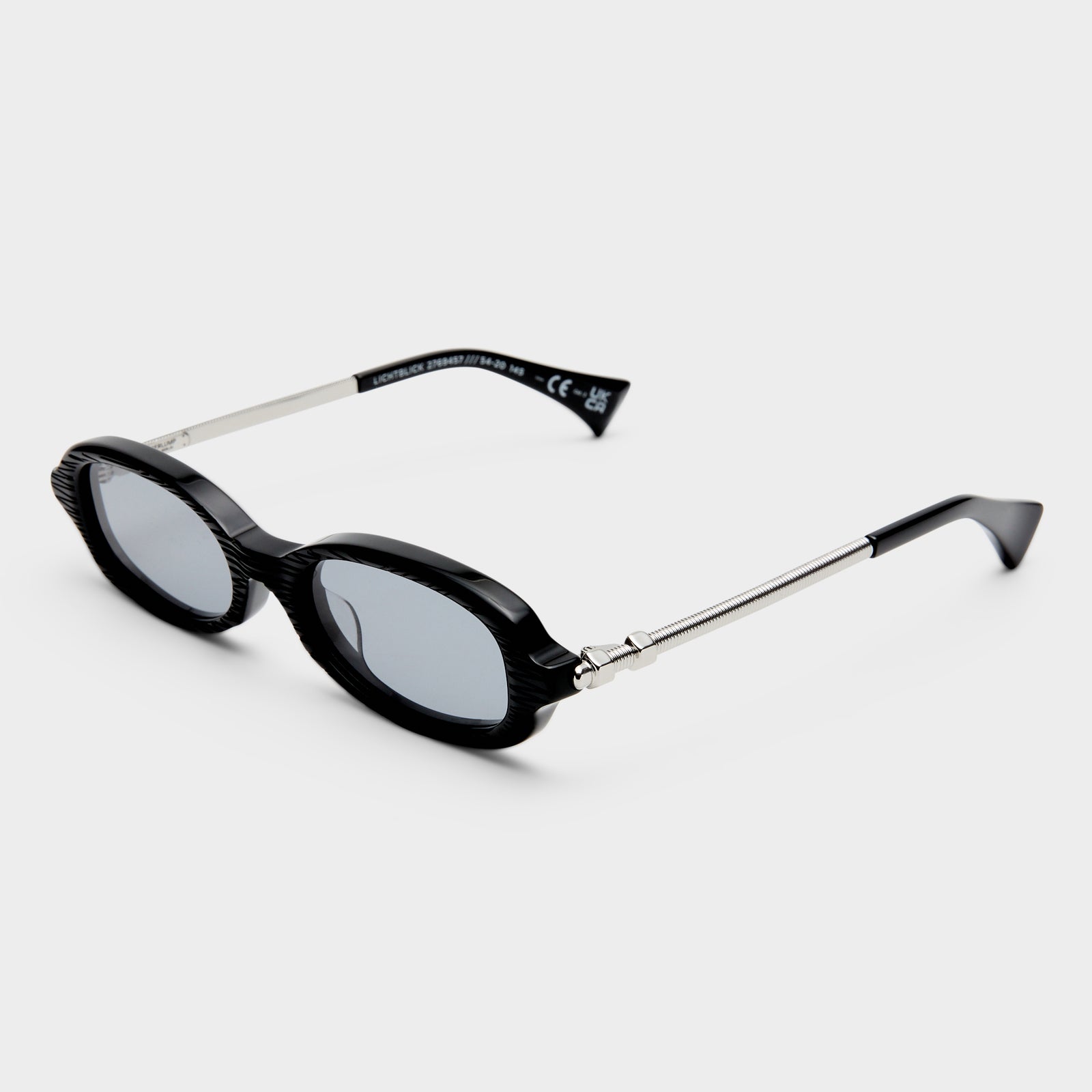 Lichtblick Scratched Black Uni-Sex Rectangle Sunglasses | Le Specs