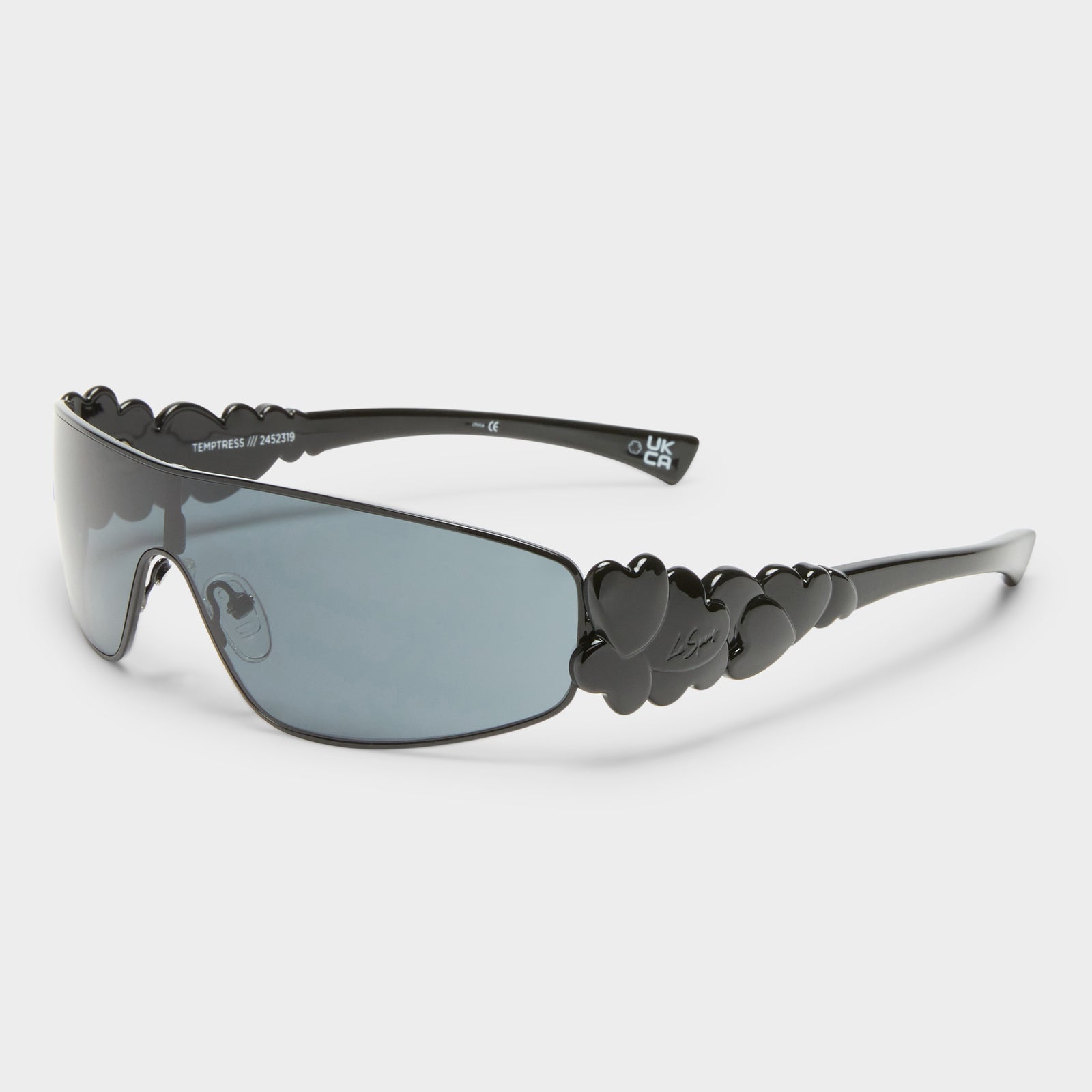 Temptress Black Female Shield Sunglasses | Le Specs