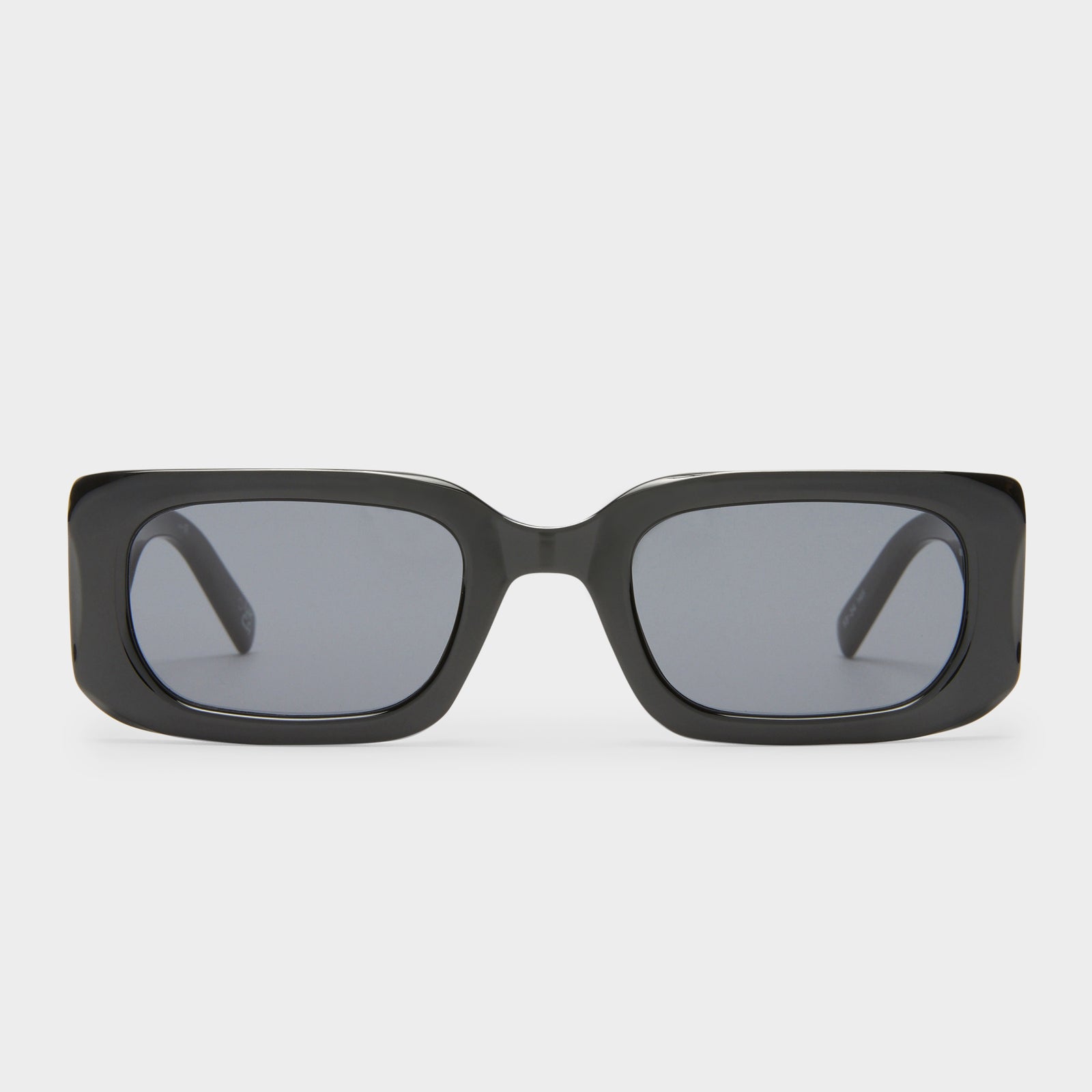 Rippled Rebel Black Uni-Sex Rectangle Sunglasses | Le Specs