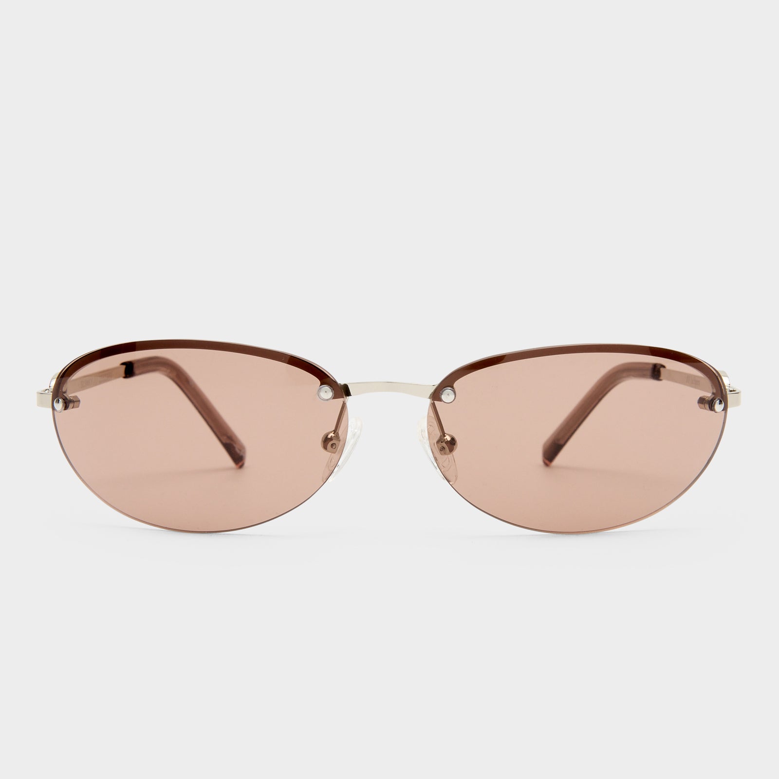 Slinky Silver Female Oval Sunglasses | Le Specs