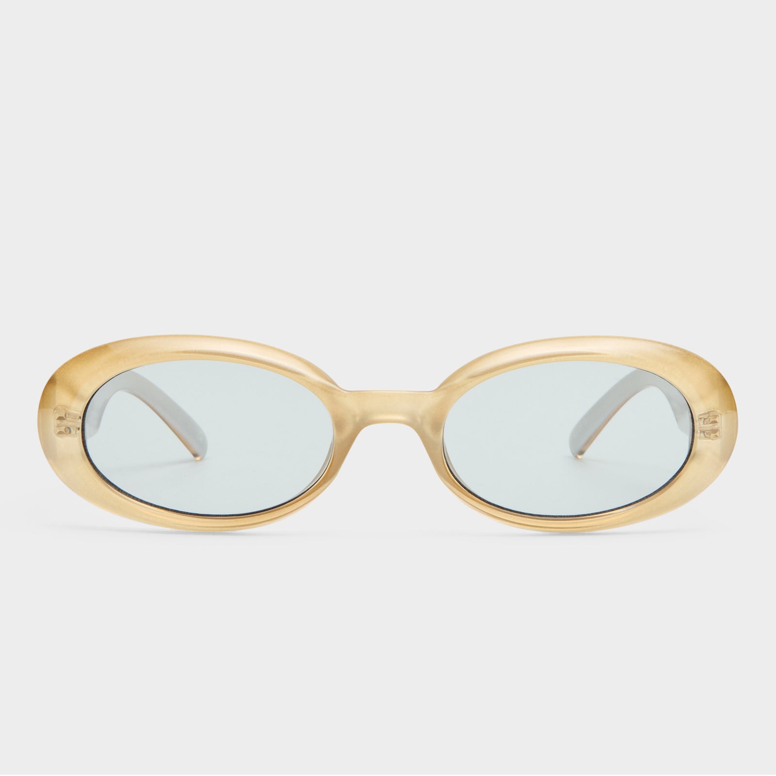 Work It Champagne Pearl Female Oval Sunglasses | Le Specs