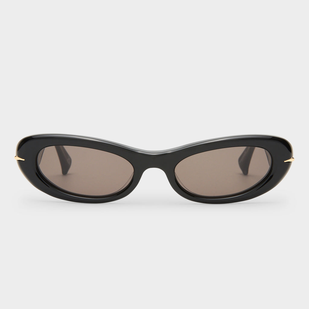Numero Uno Obsidian Black Female Oval Sunglasses | Le Specs