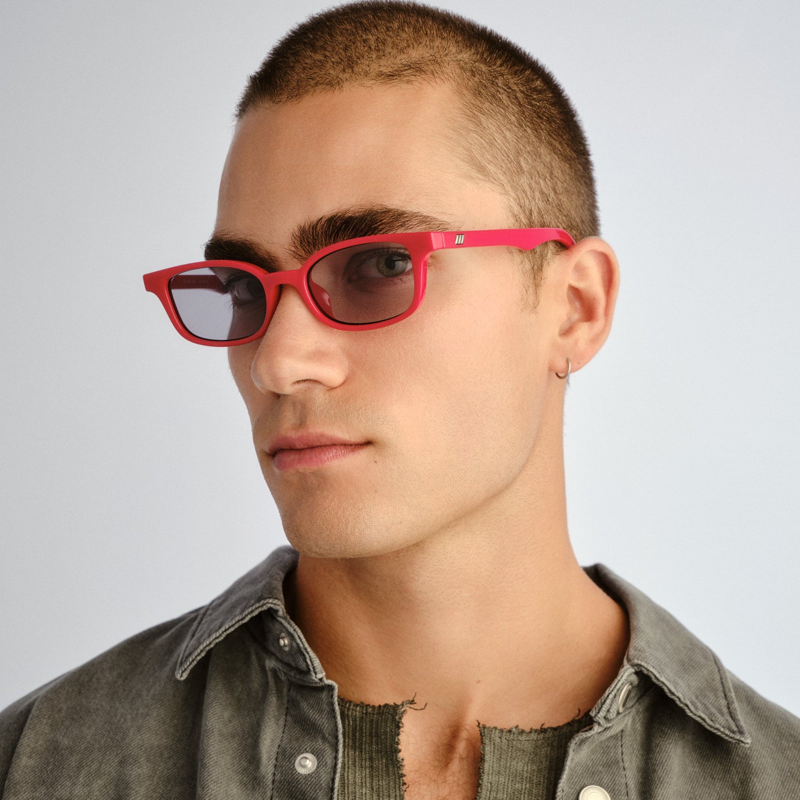 Echelon + Red Uni-Sex Rectangle Sunglasses | Le Specs