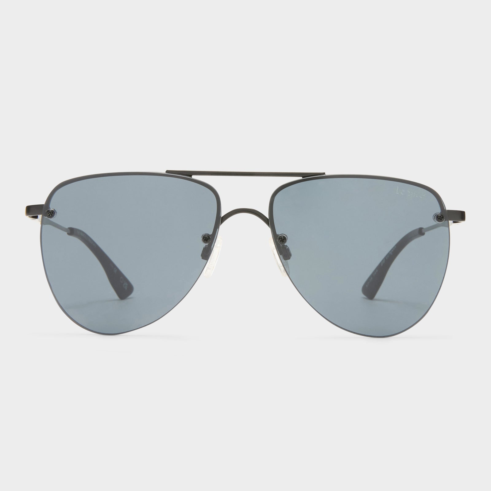 The Prince Matte Black Uni-Sex Aviator Sunglasses | Le Specs