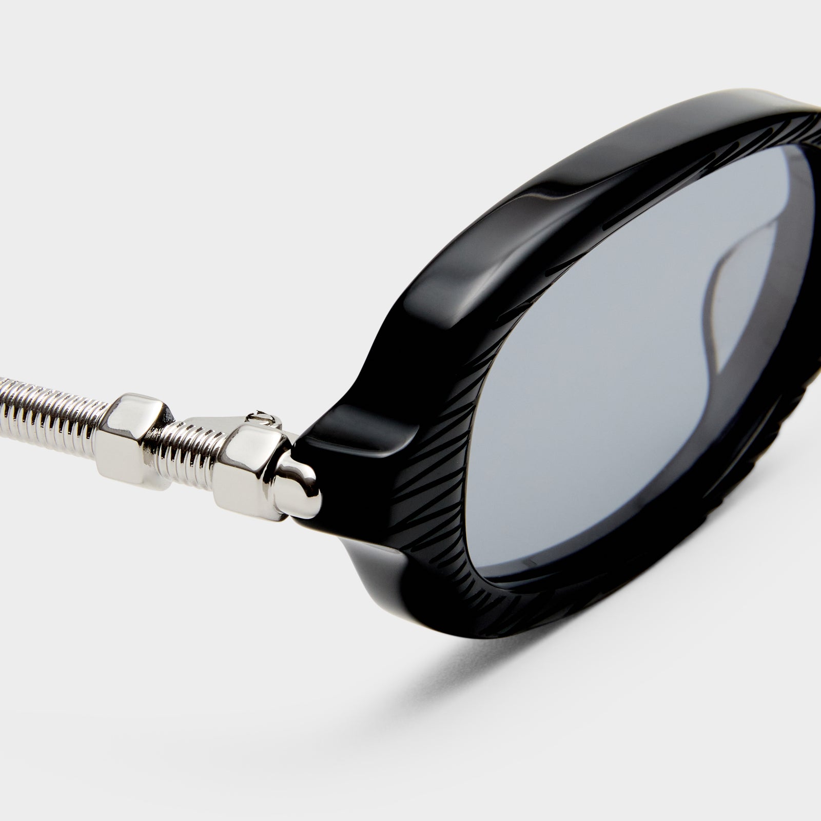 Lichtblick Scratched Black Uni-Sex Rectangle Sunglasses | Le Specs