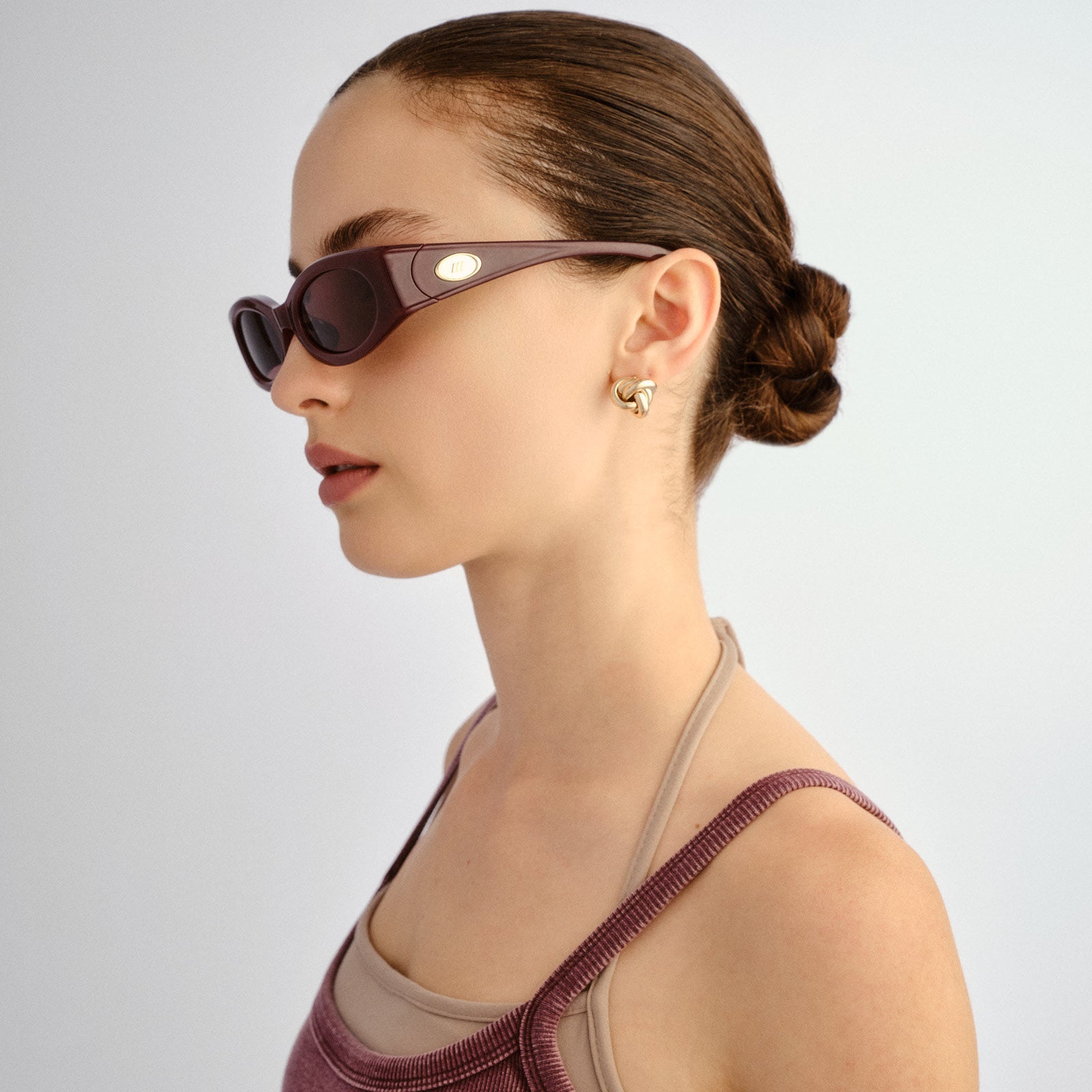 Glaciem Burgundy Uni-Sex Wrap Sunglasses | Le Specs