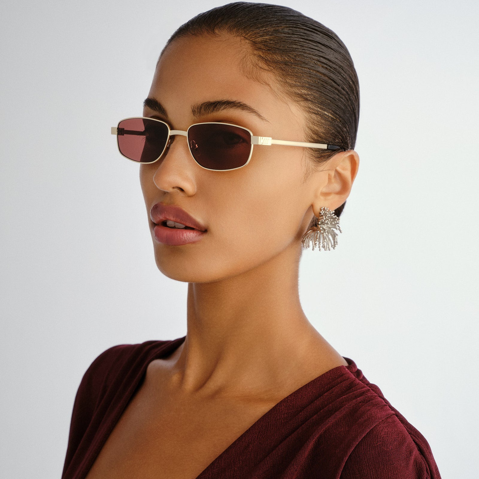 Torrid Gold Uni-Sex Rectangle Sunglasses | Le Specs