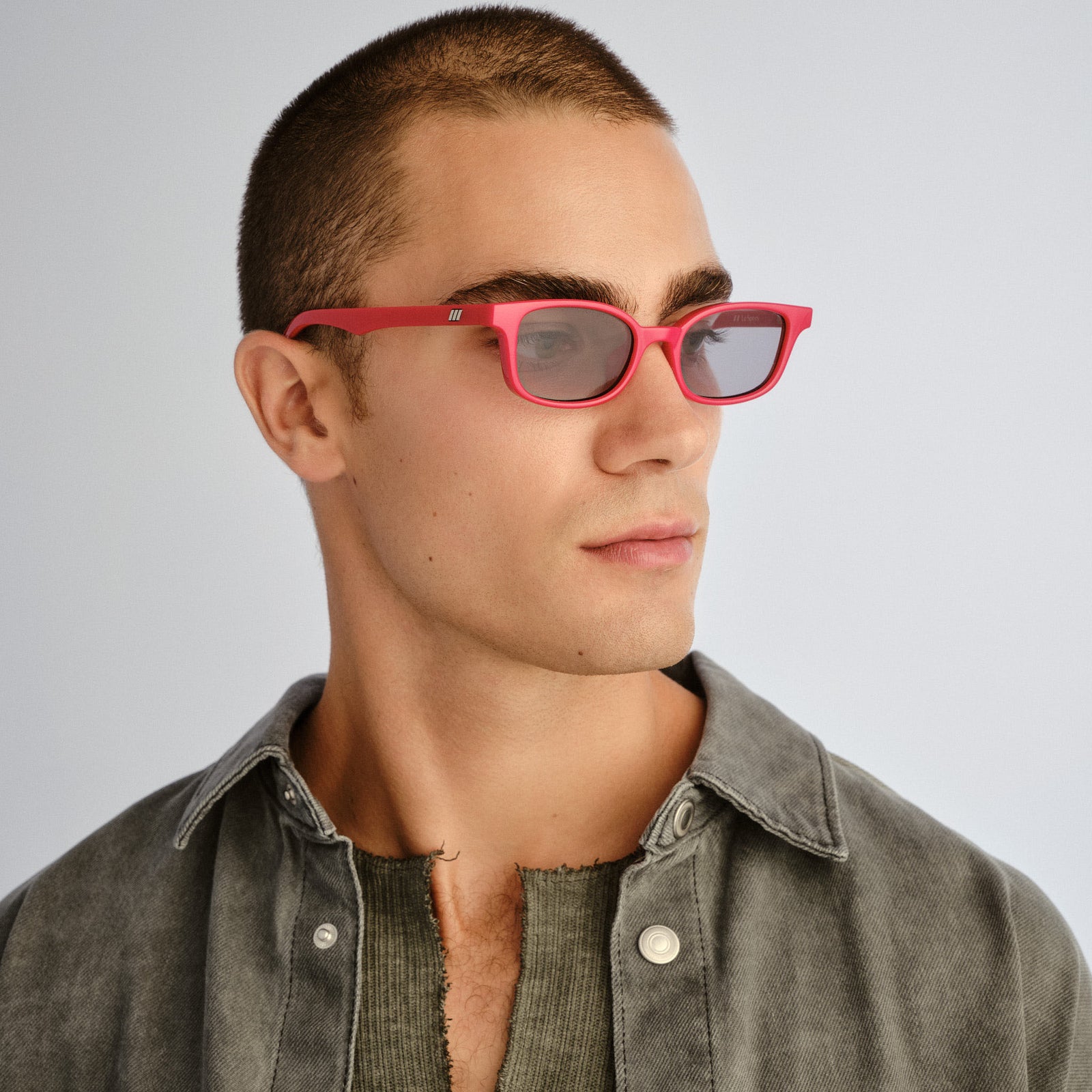 Echelon + Red Uni-Sex Rectangle Sunglasses | Le Specs