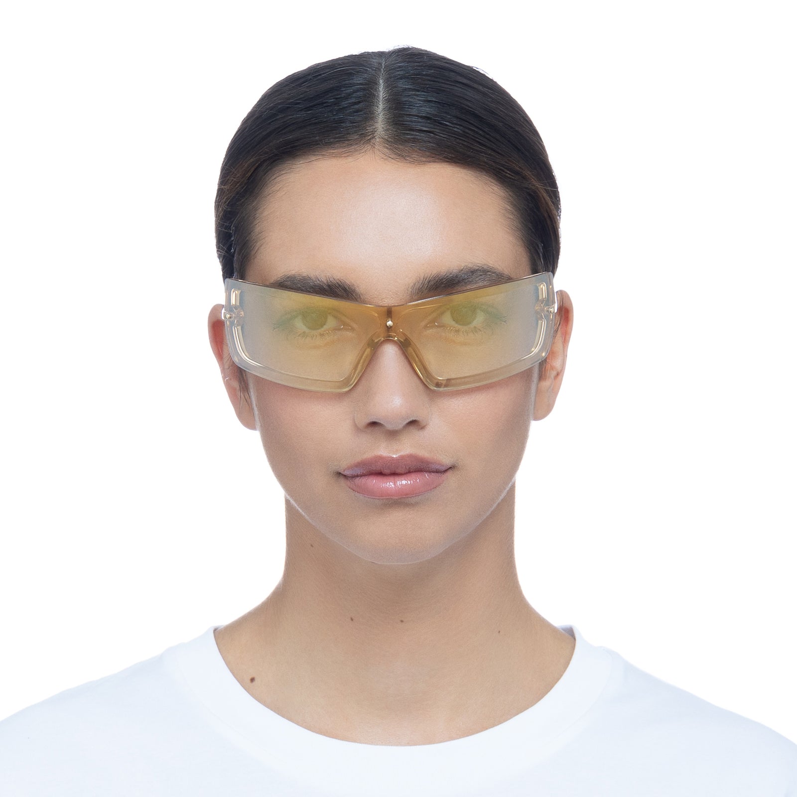 The Bodyguard Sand Gold Uni-Sex Wrap Sunglasses | Le Specs