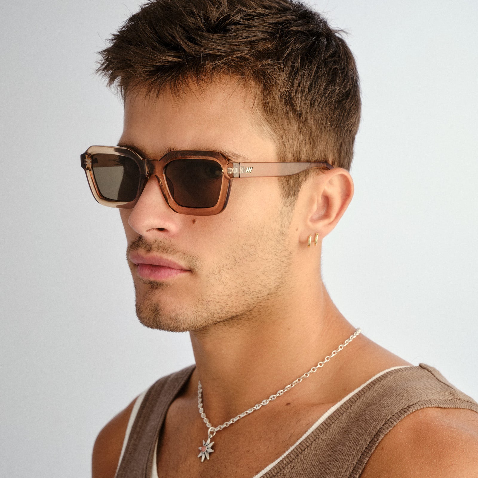 Impossible Whiskey Uni-Sex Square Sunglasses | Le Specs