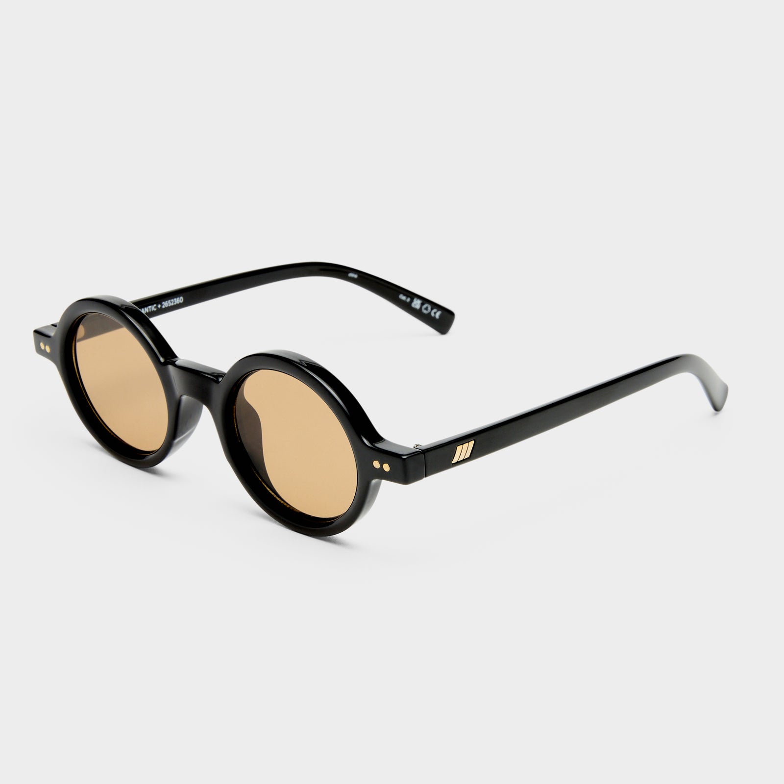 Sycophantic + Black Uni-Sex Round Sunglasses | Le Specs