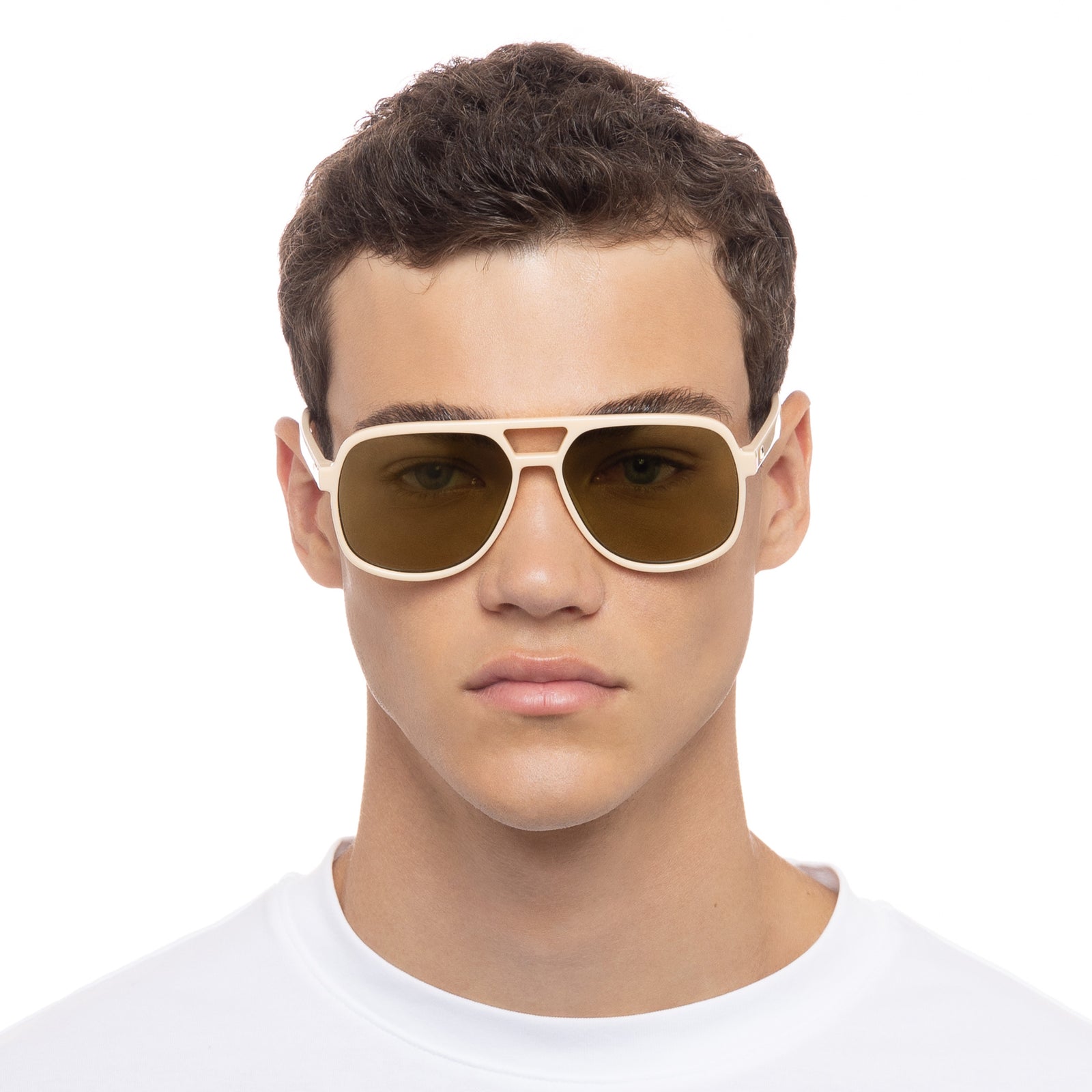 Trailbreaker Ivory Uni-Sex Aviator Sunglasses | Le Specs