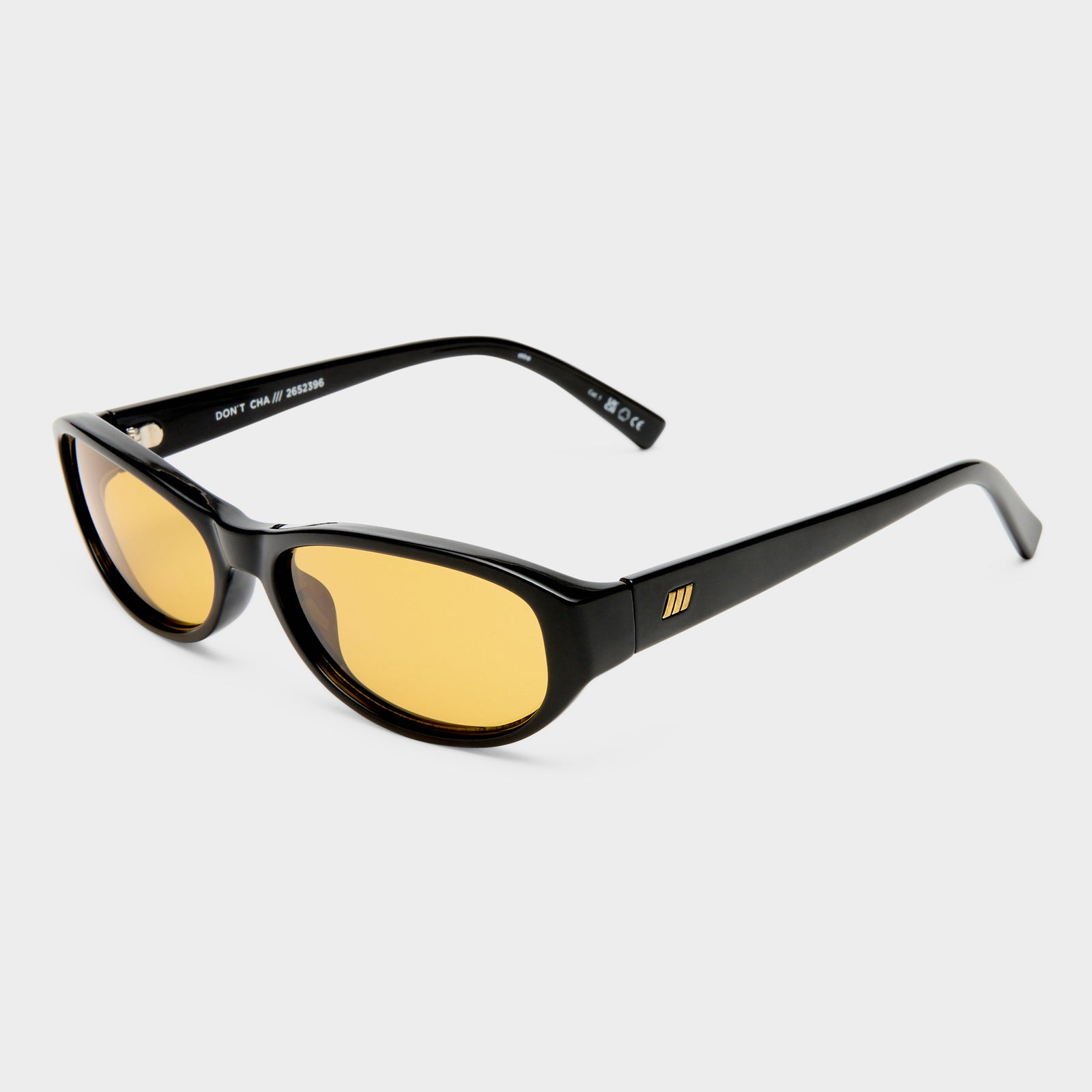 Dont Cha Black Uni-Sex Oval Sunglasses | Le Specs