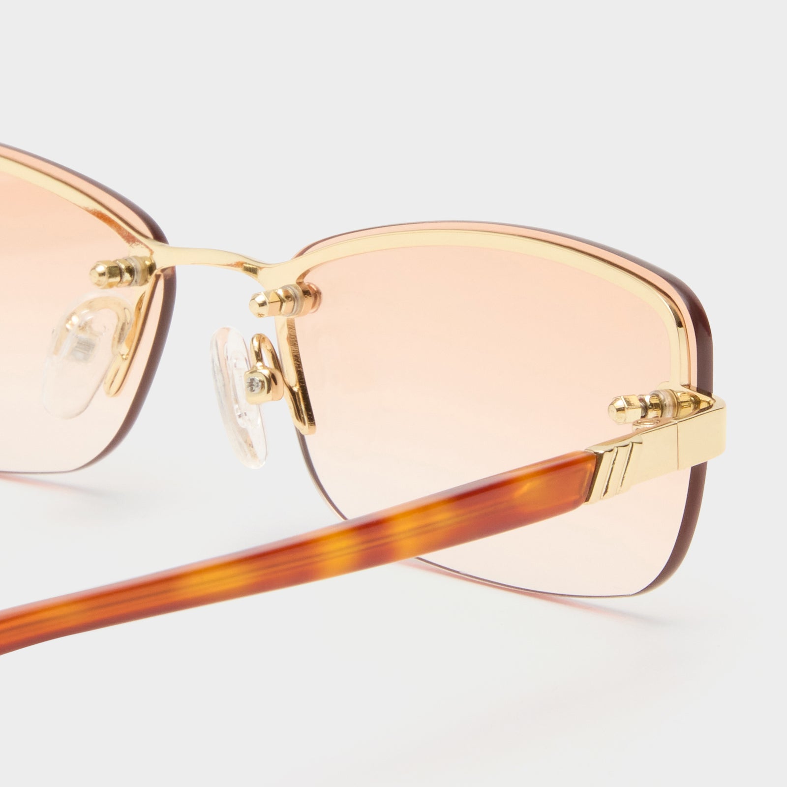 Enigmatic Gold Vintage Tort Female Rectangle Sunglasses | Le Specs