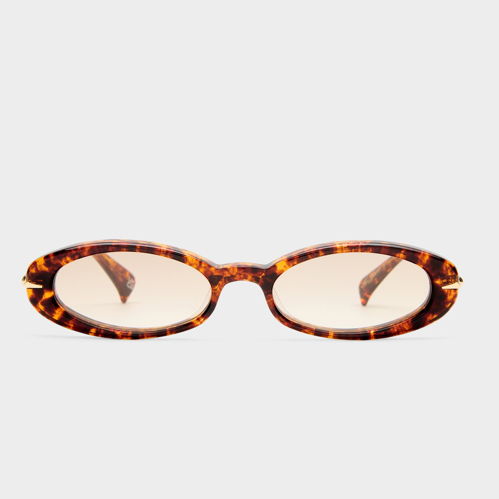 Numero Doce Mottled Tort Female Oval Sunglasses | Le Specs