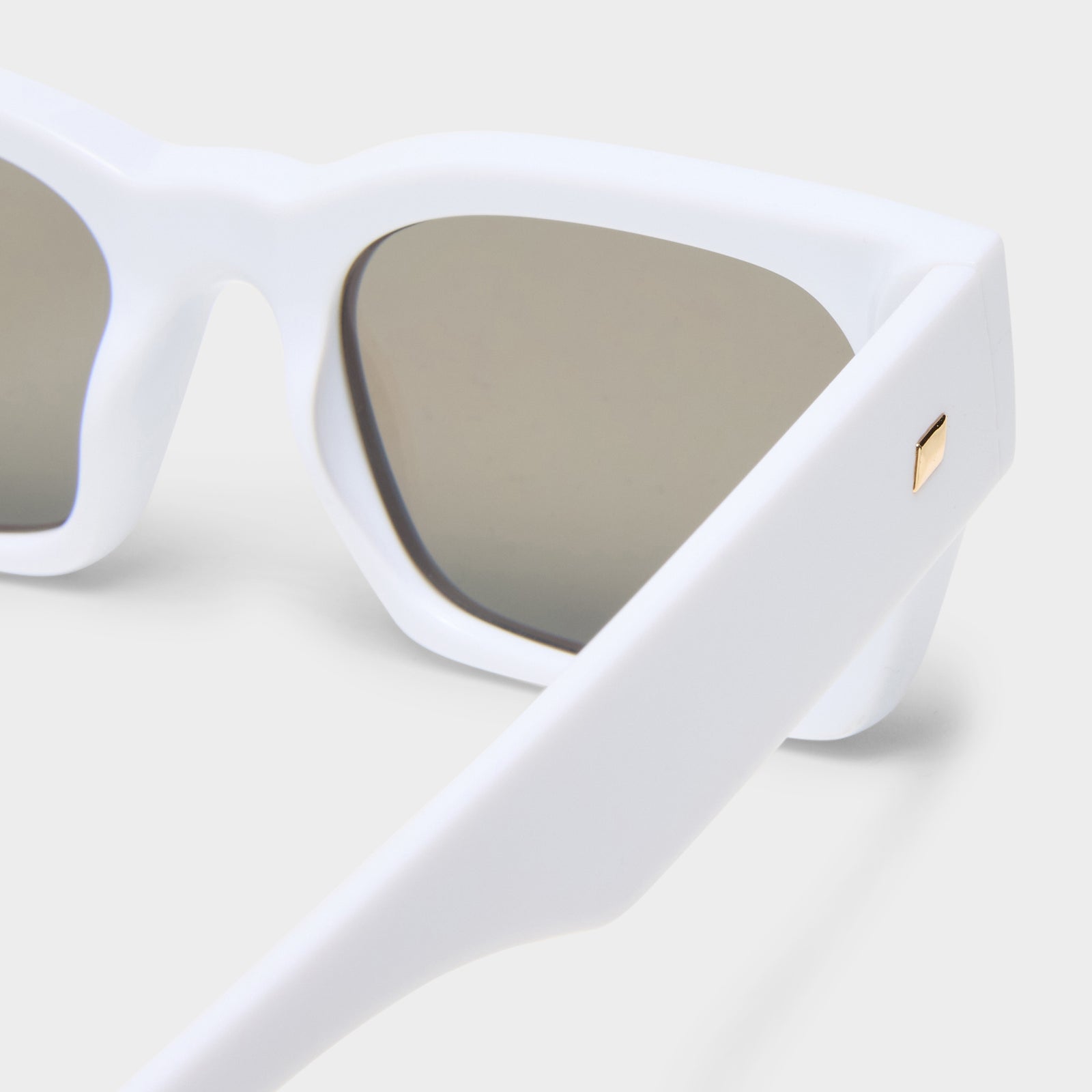 Shmood White Uni-Sex Rectangle Sunglasses | Le Specs