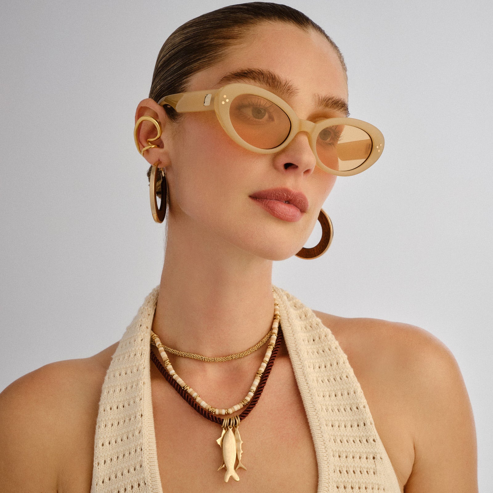 Tootsie Wide Fit Nude Female Cat-Eye Sunglasses | Le Specs