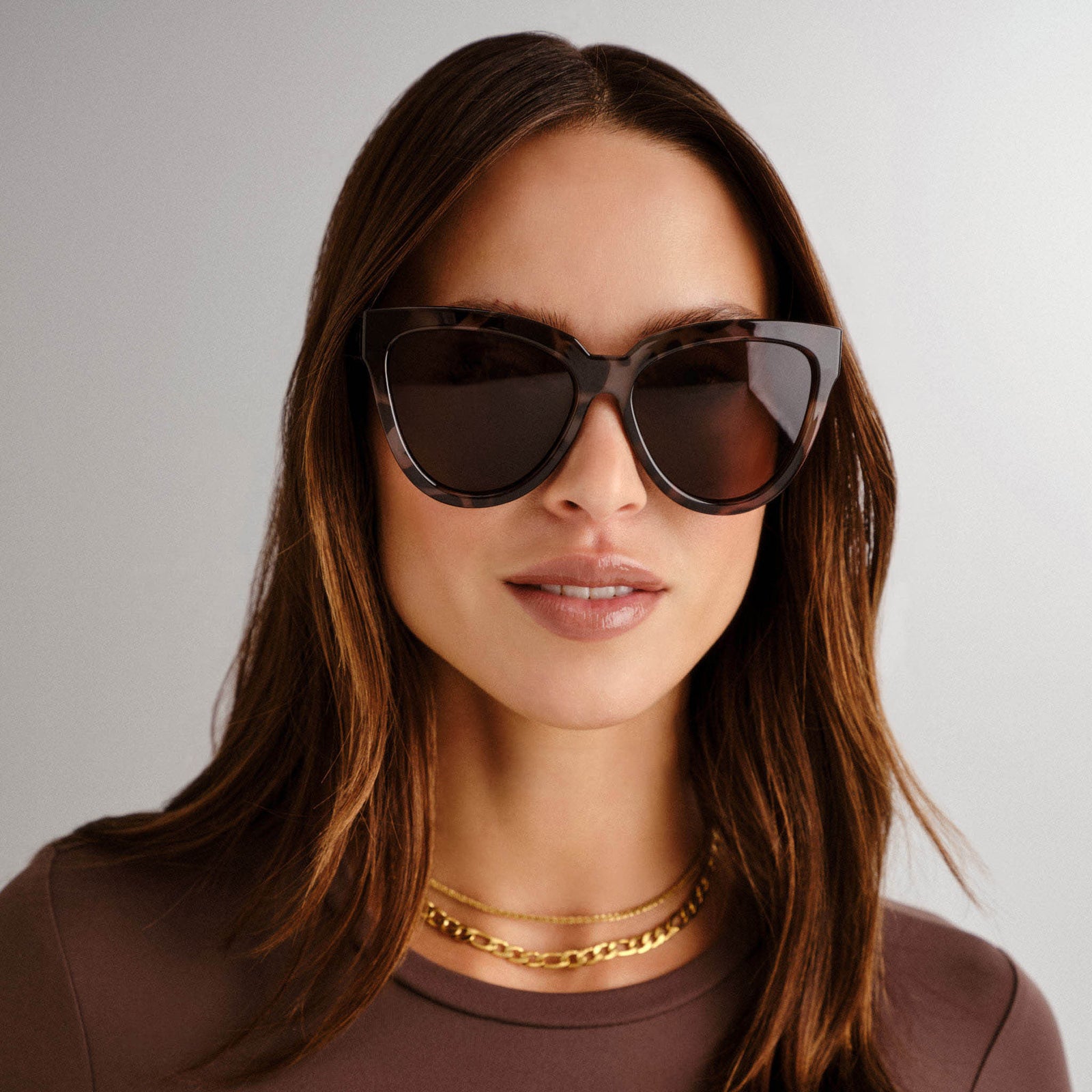 Large Cat Eye Sunglasses For Women – Brown Tortoise Designer Style – UV400 Gradient Lenses