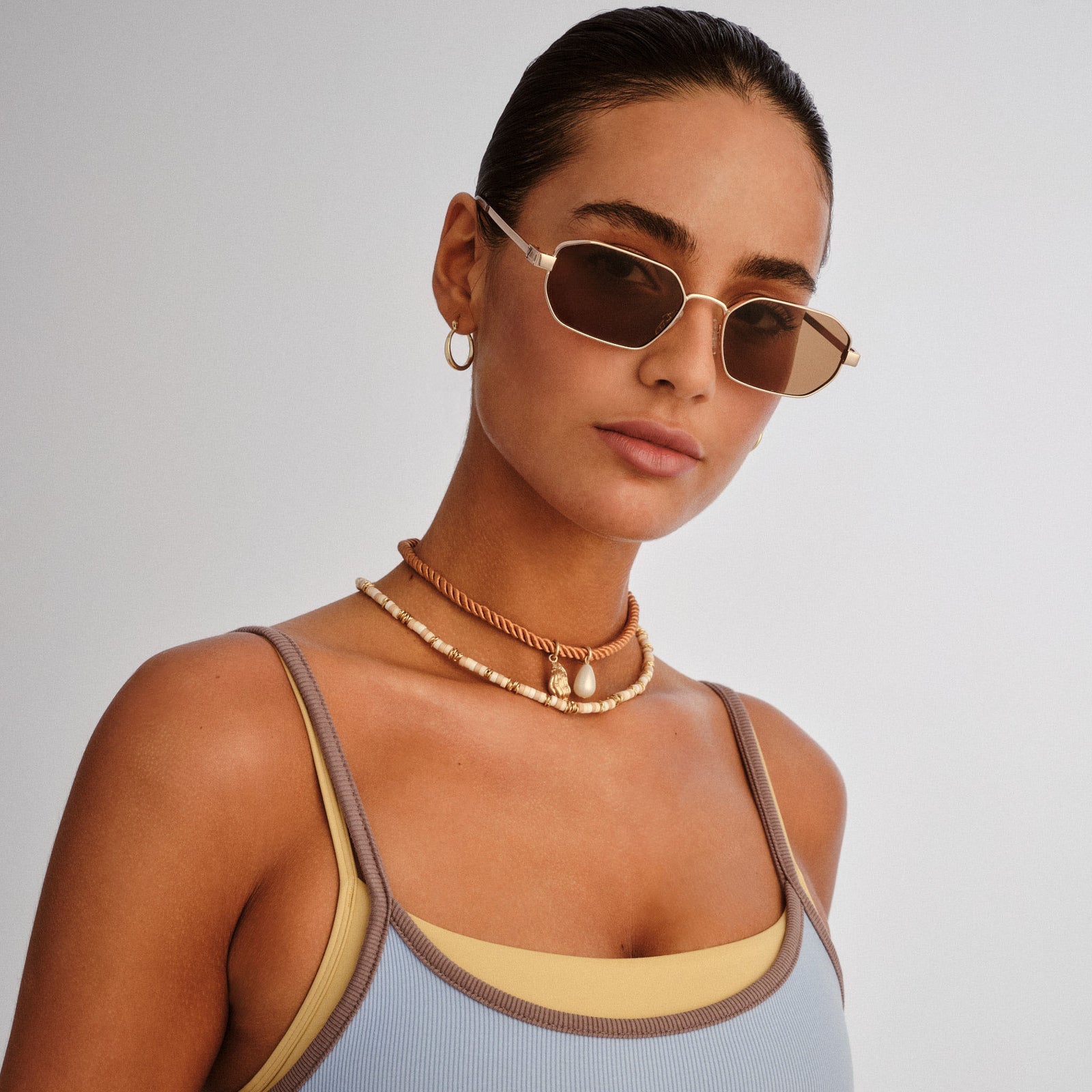 Mythic Gold Uni-Sex Square Sunglasses | Le Specs