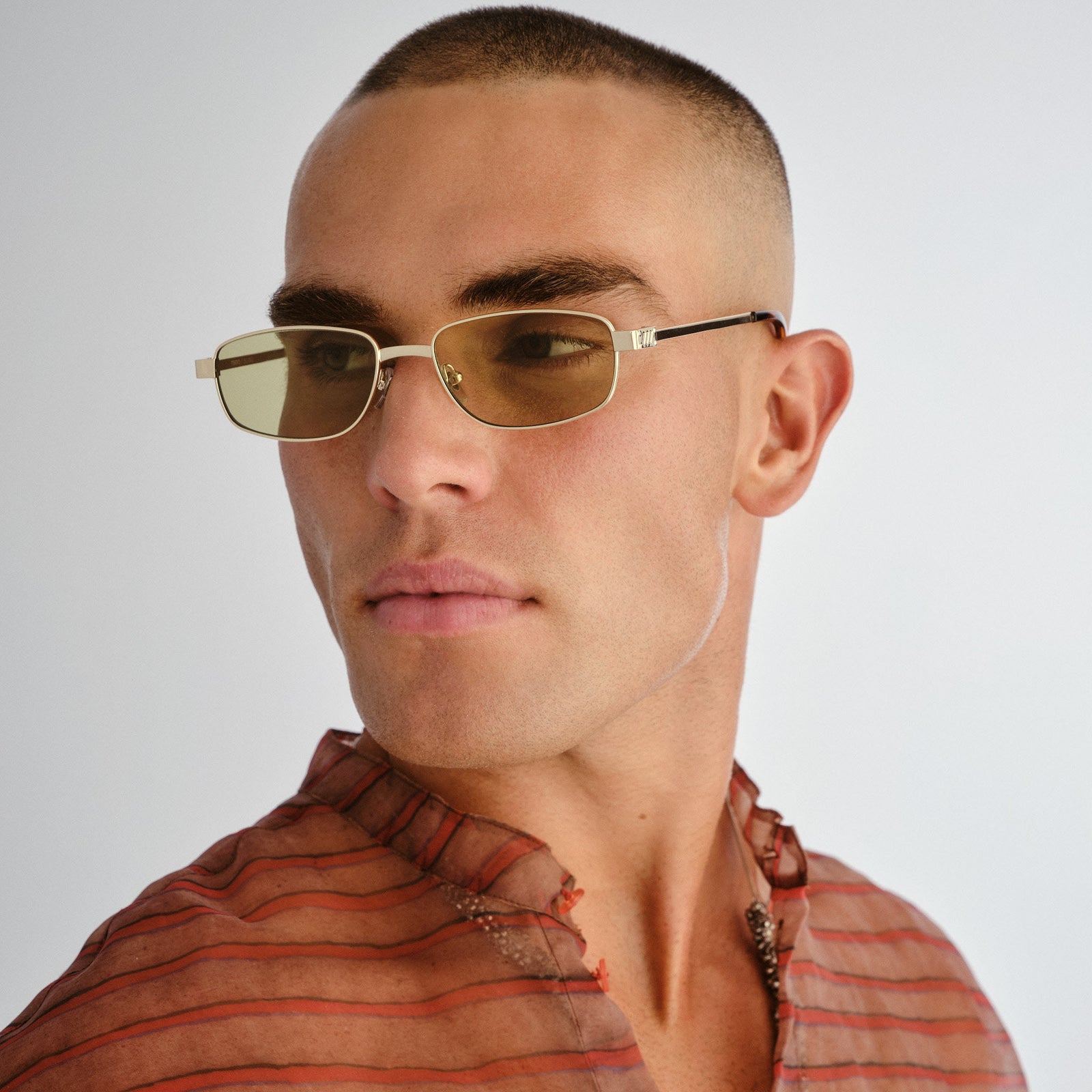 Torrid Gold Uni-Sex Rectangle Sunglasses | Le Specs