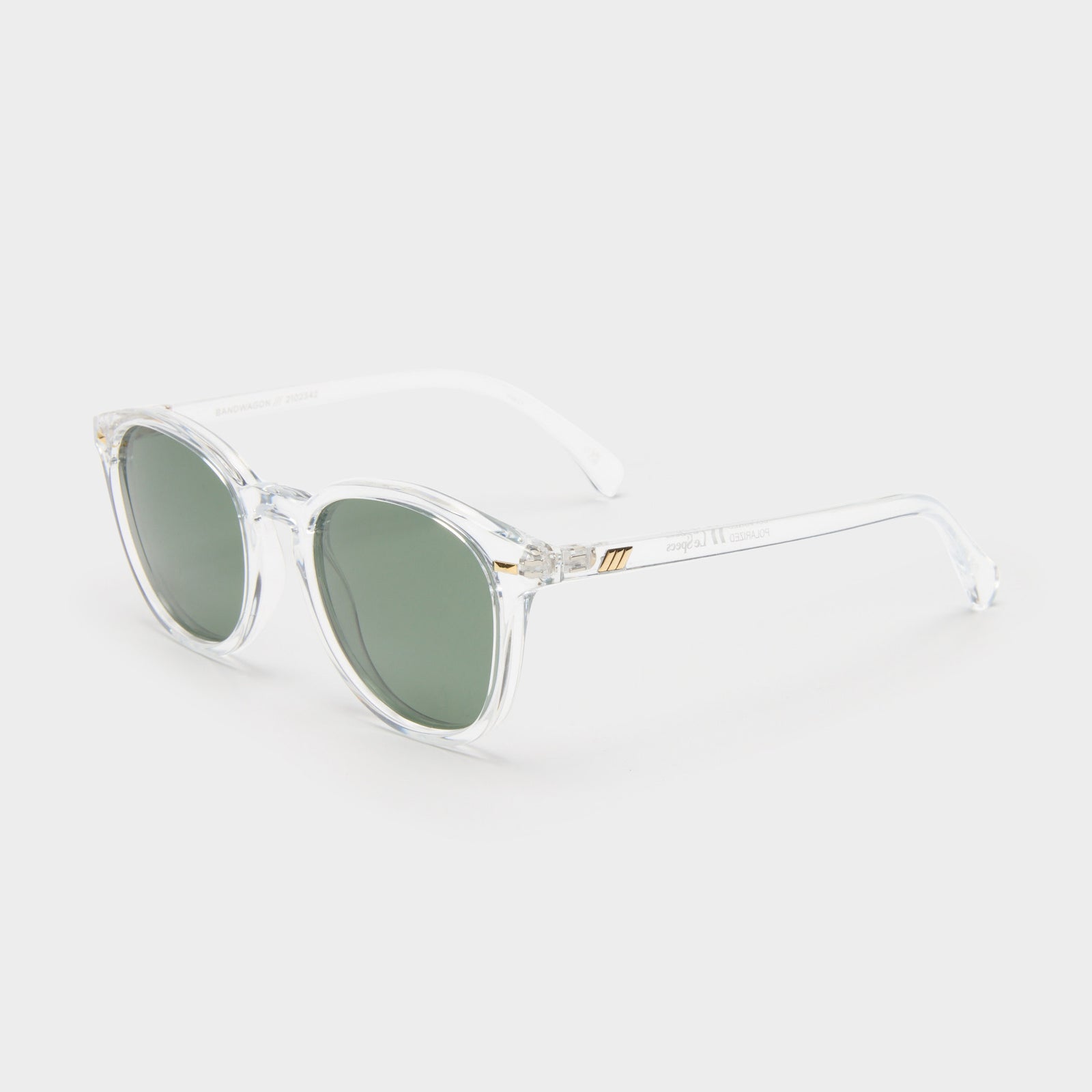 Bandwagon Crystal Clear Uni-Sex Round Sunglasses | Le Specs