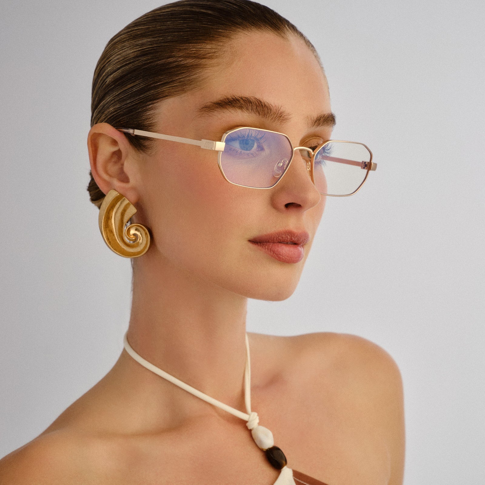 Mythic Gold Uni-Sex Square Blue Light | Le Specs