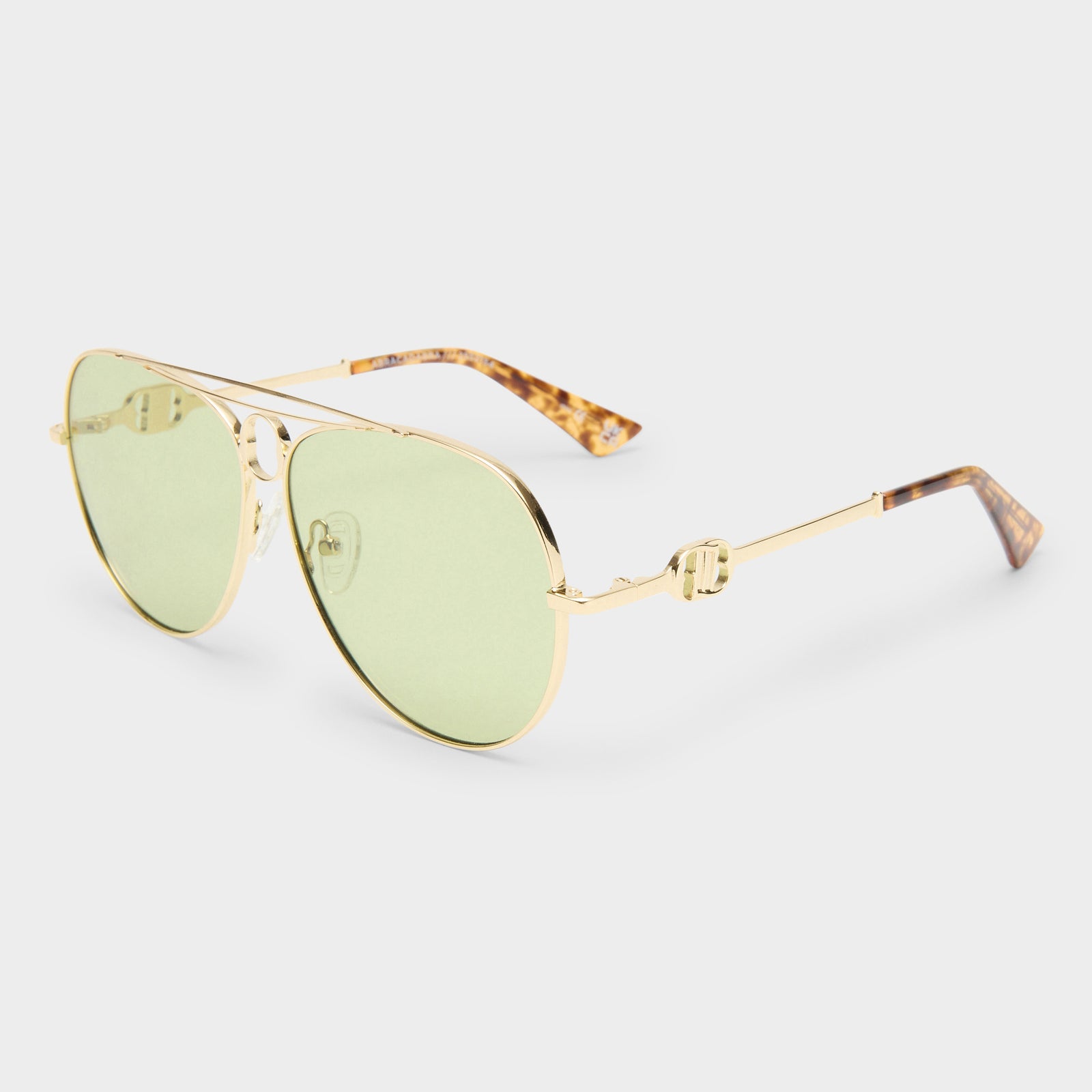 Abracadabra Bright Gold Female Aviator Sunglasses | Le Specs