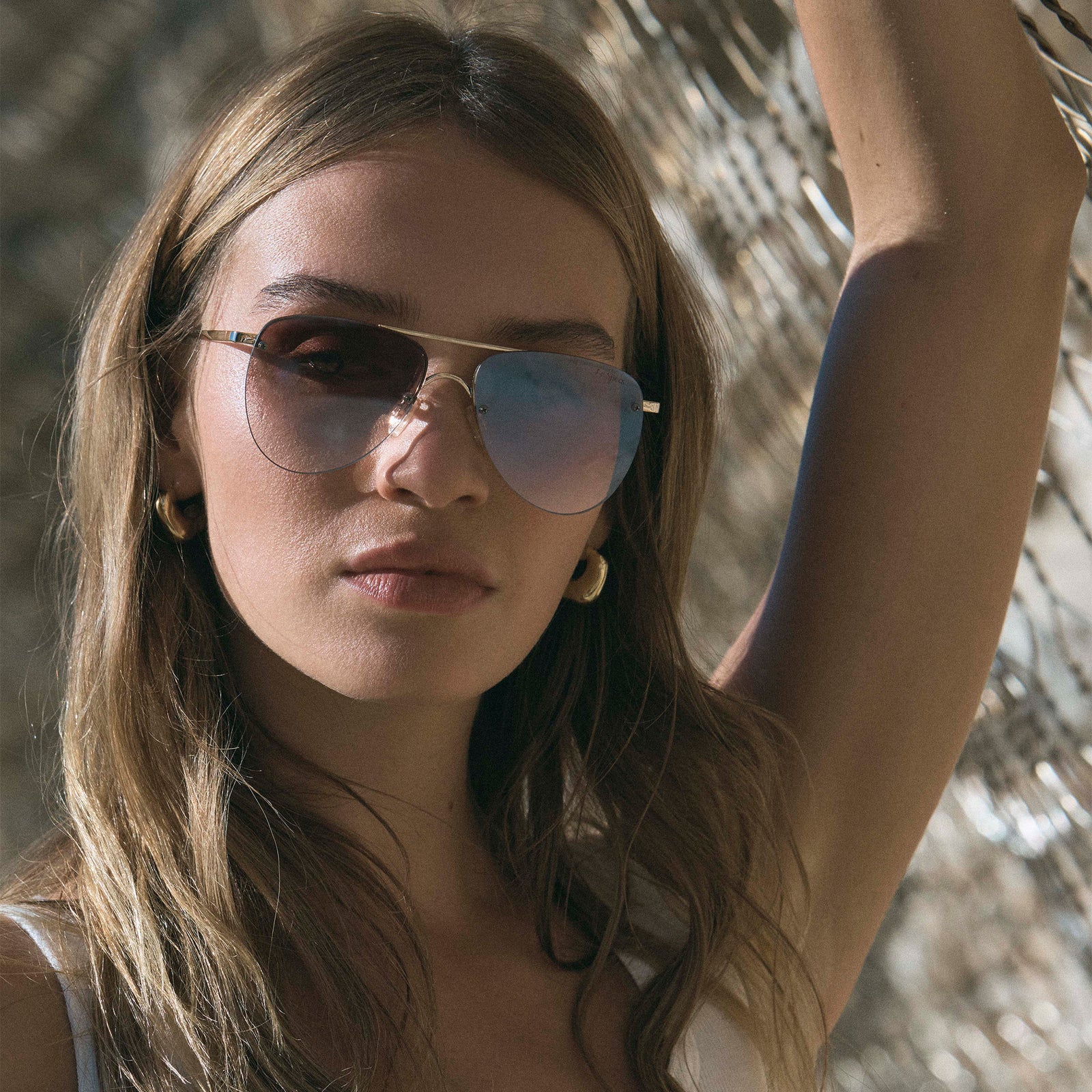 The Prince Gold Female Aviator Sunglasses | Le Specs