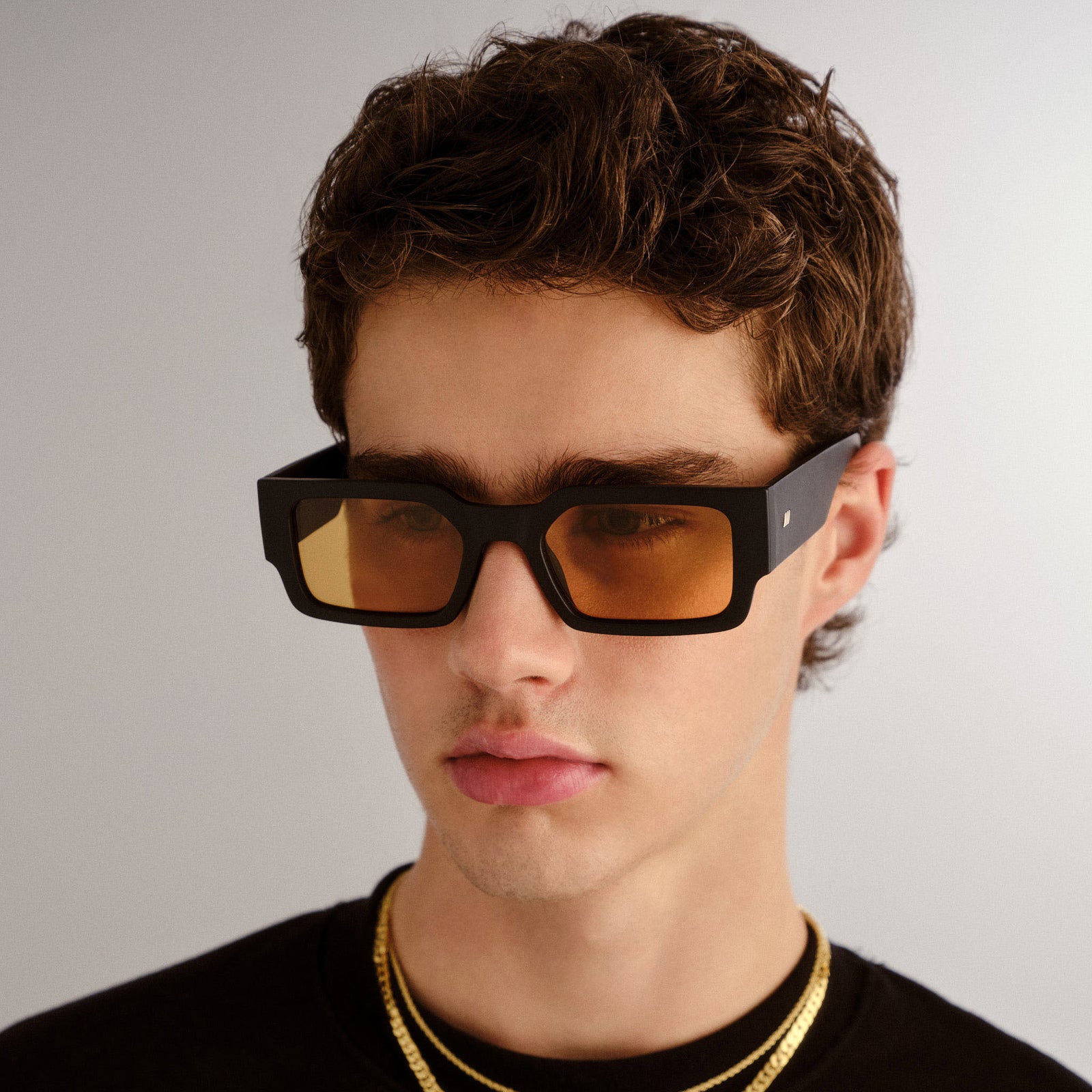 Contemplation Matte Black Uni-Sex Rectangle Sunglasses | Le Specs