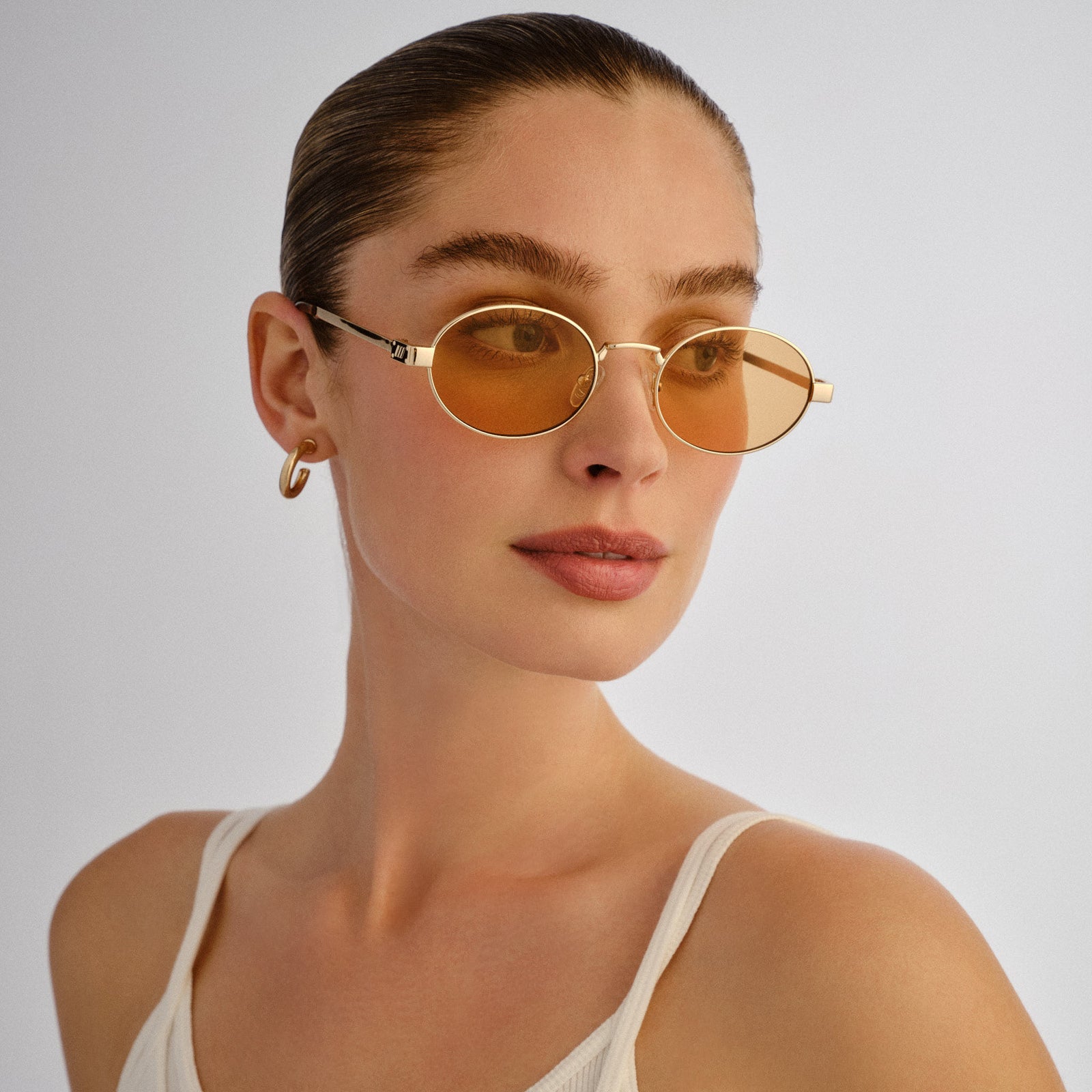 Poseidon Deux Gold Uni-Sex Oval Sunglasses | Le Specs
